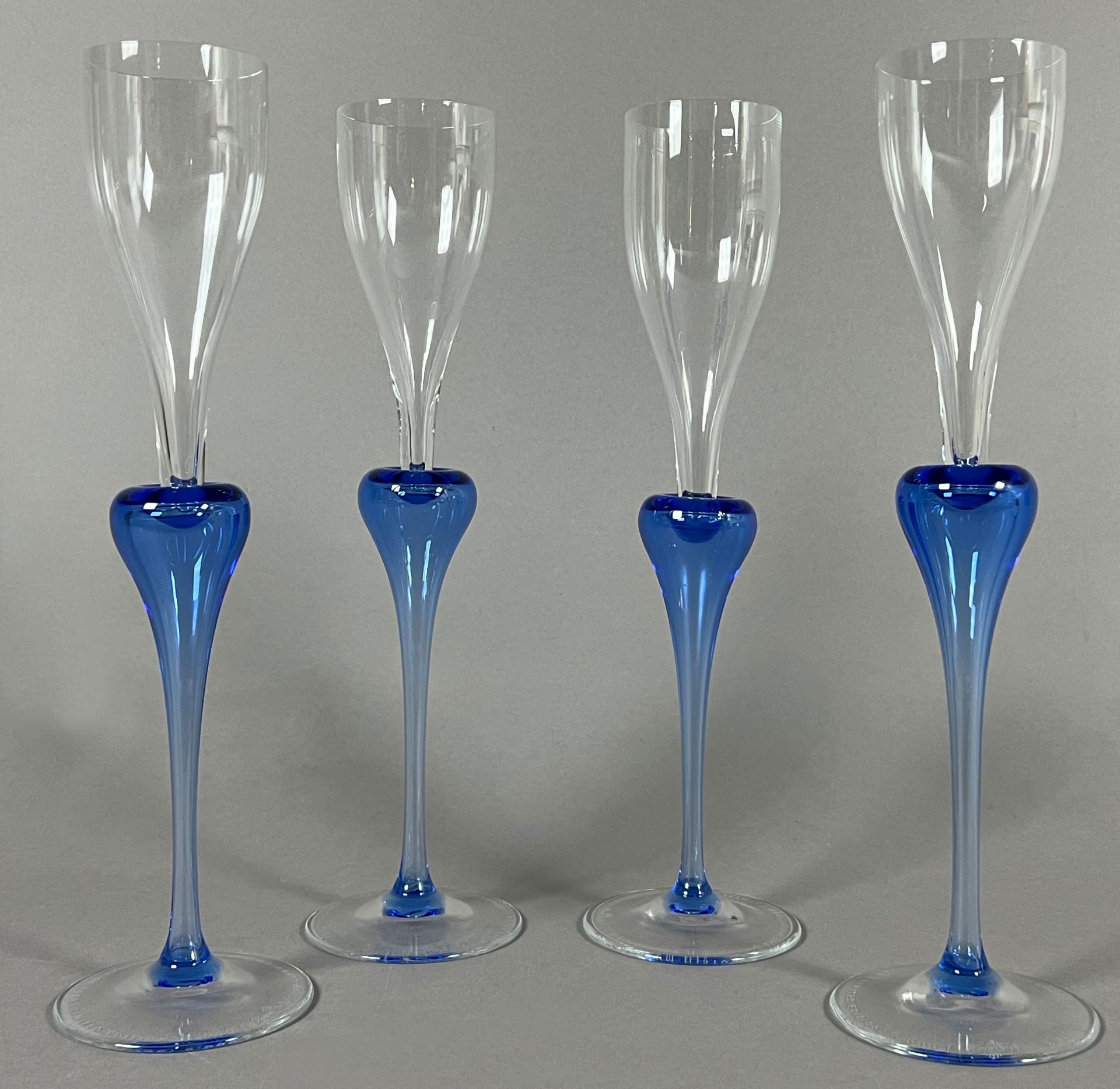 Four champagne flutes. ROSENTHAL. "Millennium History / The Air of 1999 / Limited Edition". - Image 2 of 6