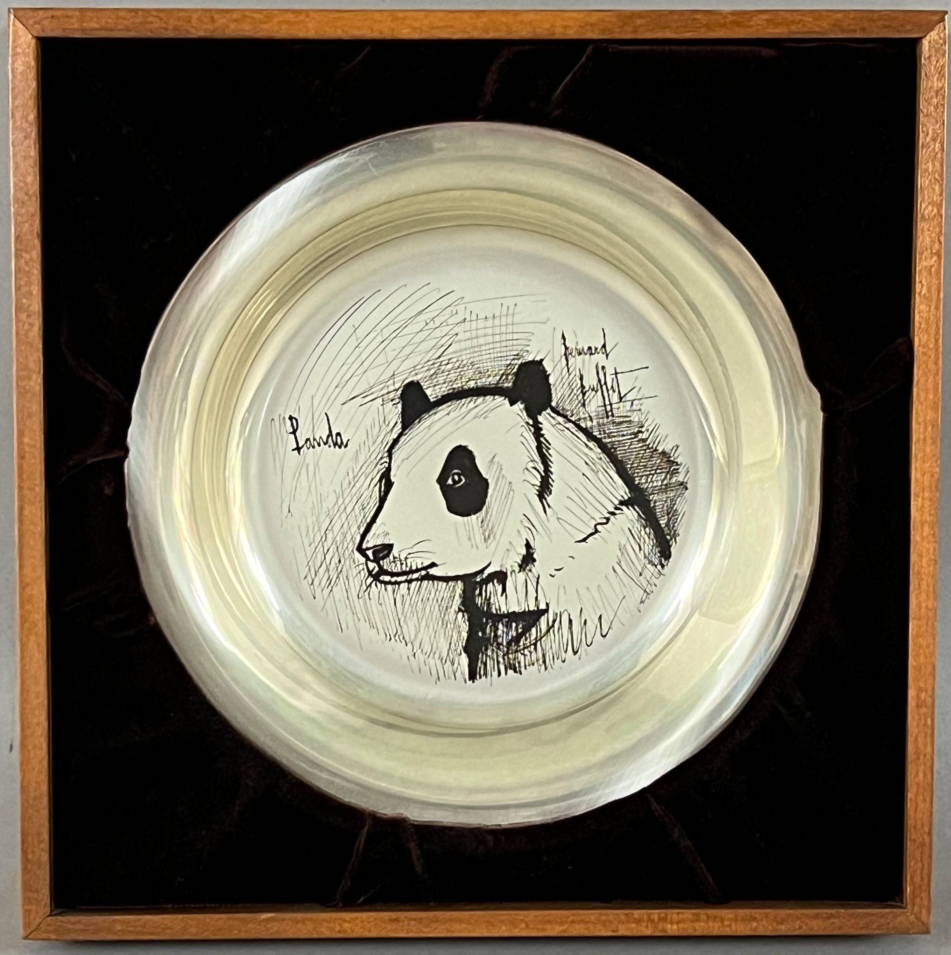 Bernard BUFFET (1928 - 1999). Artist's plate of 925 silver. "Panda". 1974. - Image 3 of 5