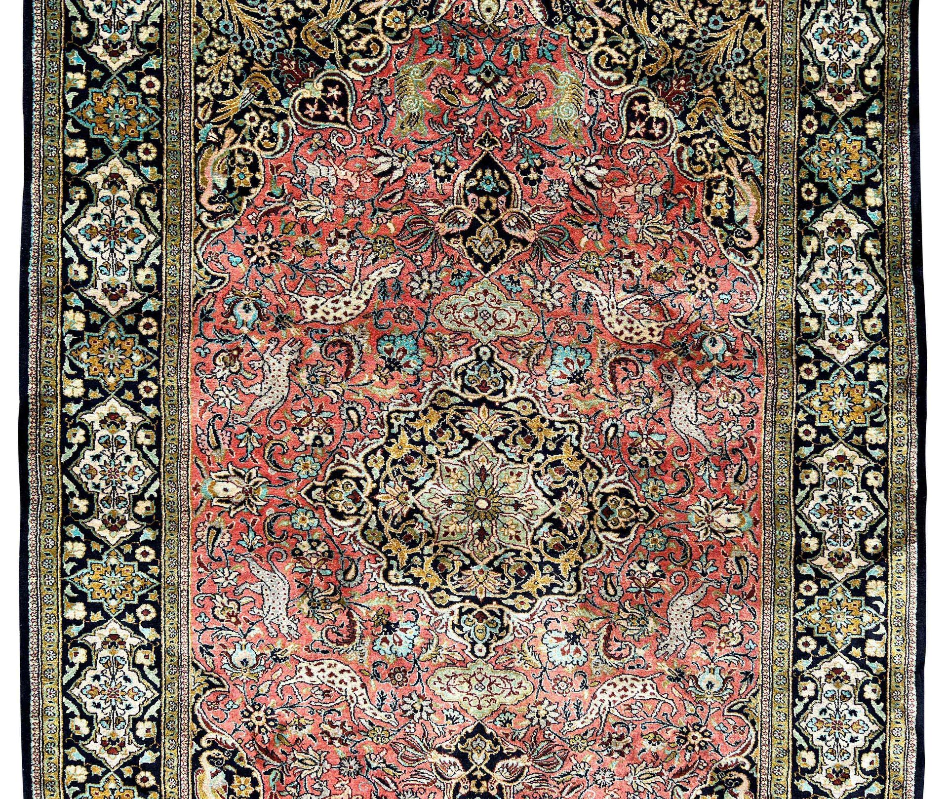 Ghom silk carpet. Condition as new. - Image 3 of 9