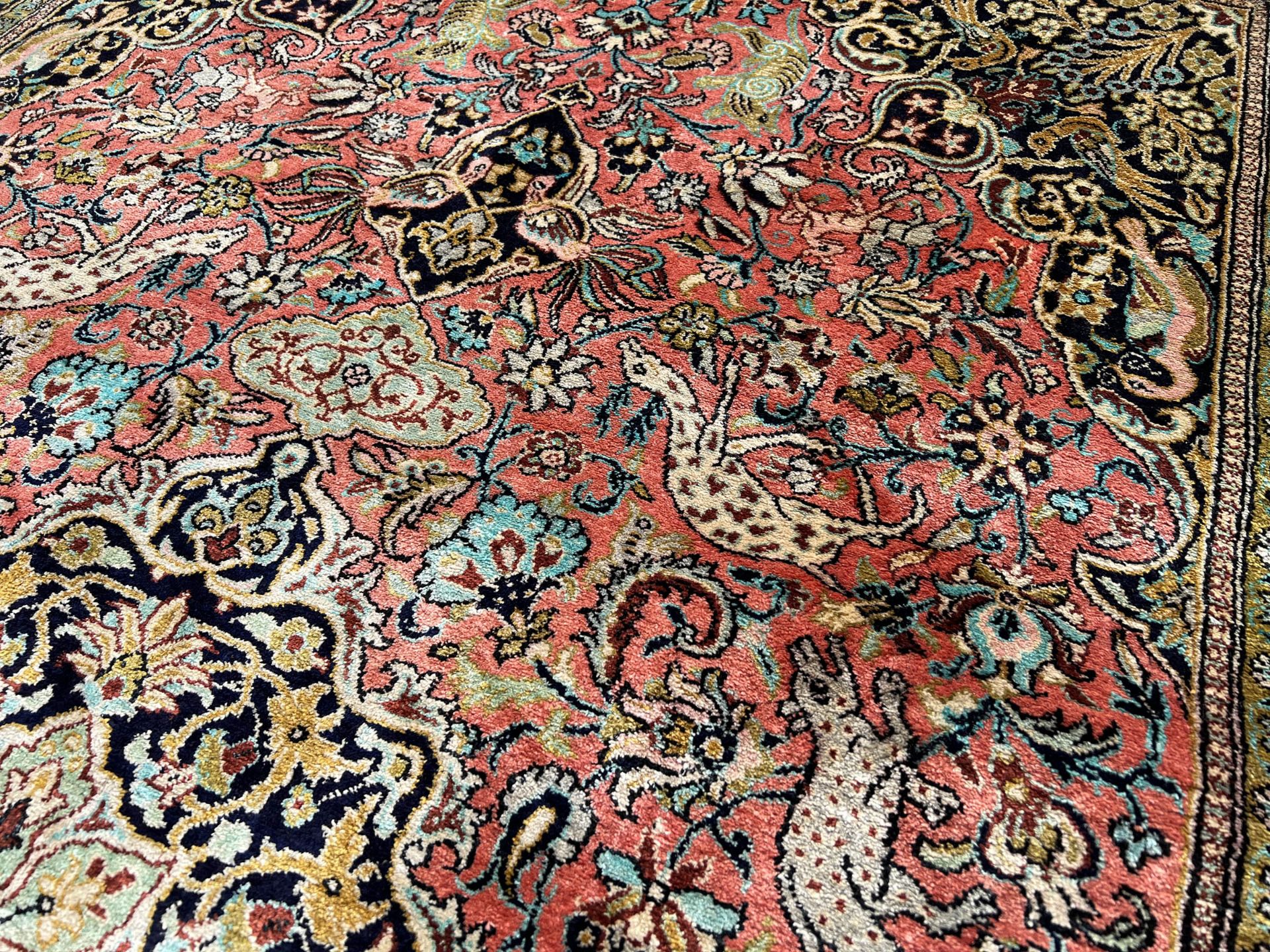 Ghom silk carpet. Condition as new. - Image 6 of 9