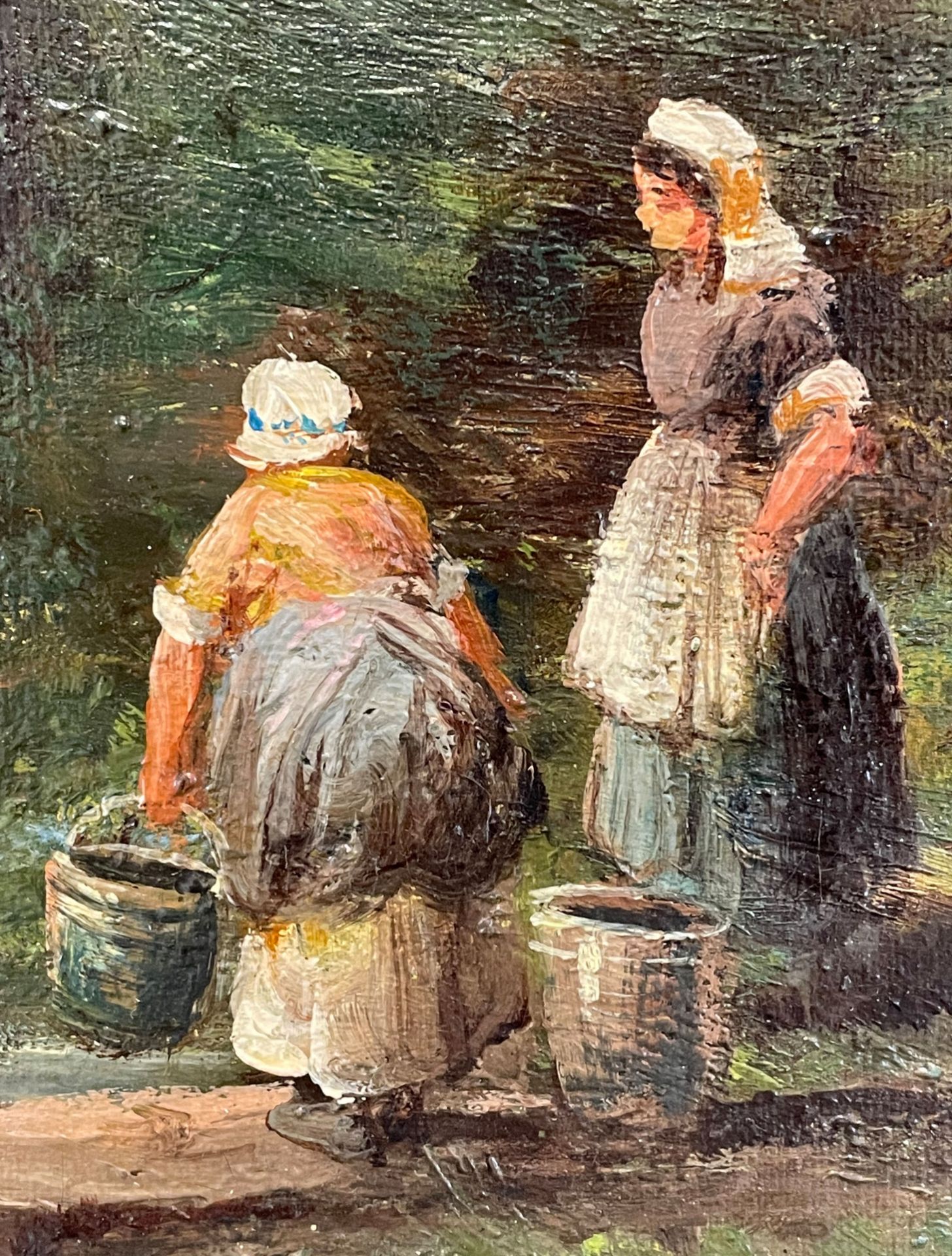 A.E. AUSTIN (XIX). Laundresses at the mill. - Image 8 of 12