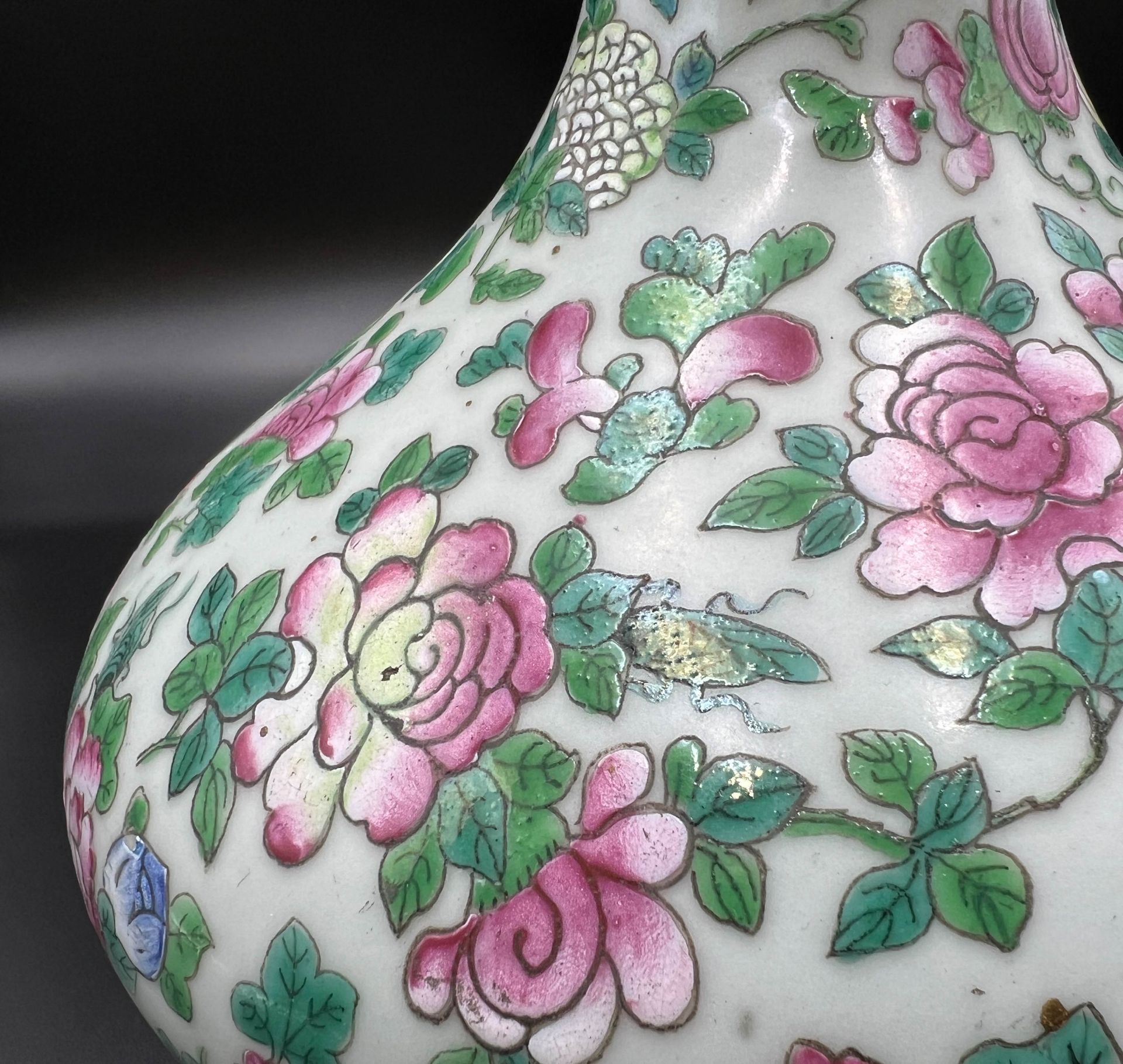 Bellied long neck vase. China. 19th century. - Image 9 of 11