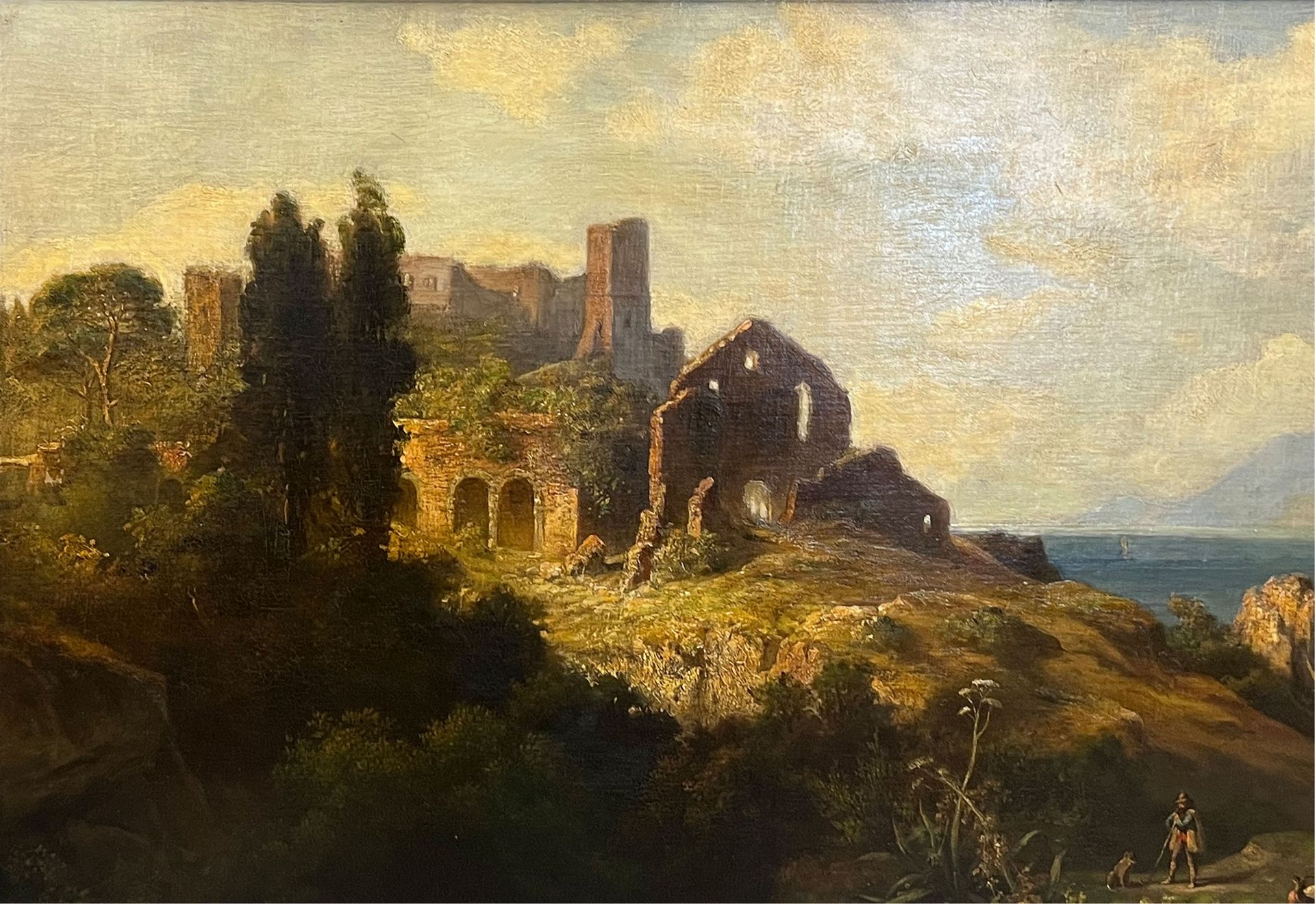 Georg KÖBEL (1807 - 1894). Ruin on (probably) the Italian coast. - Image 3 of 13