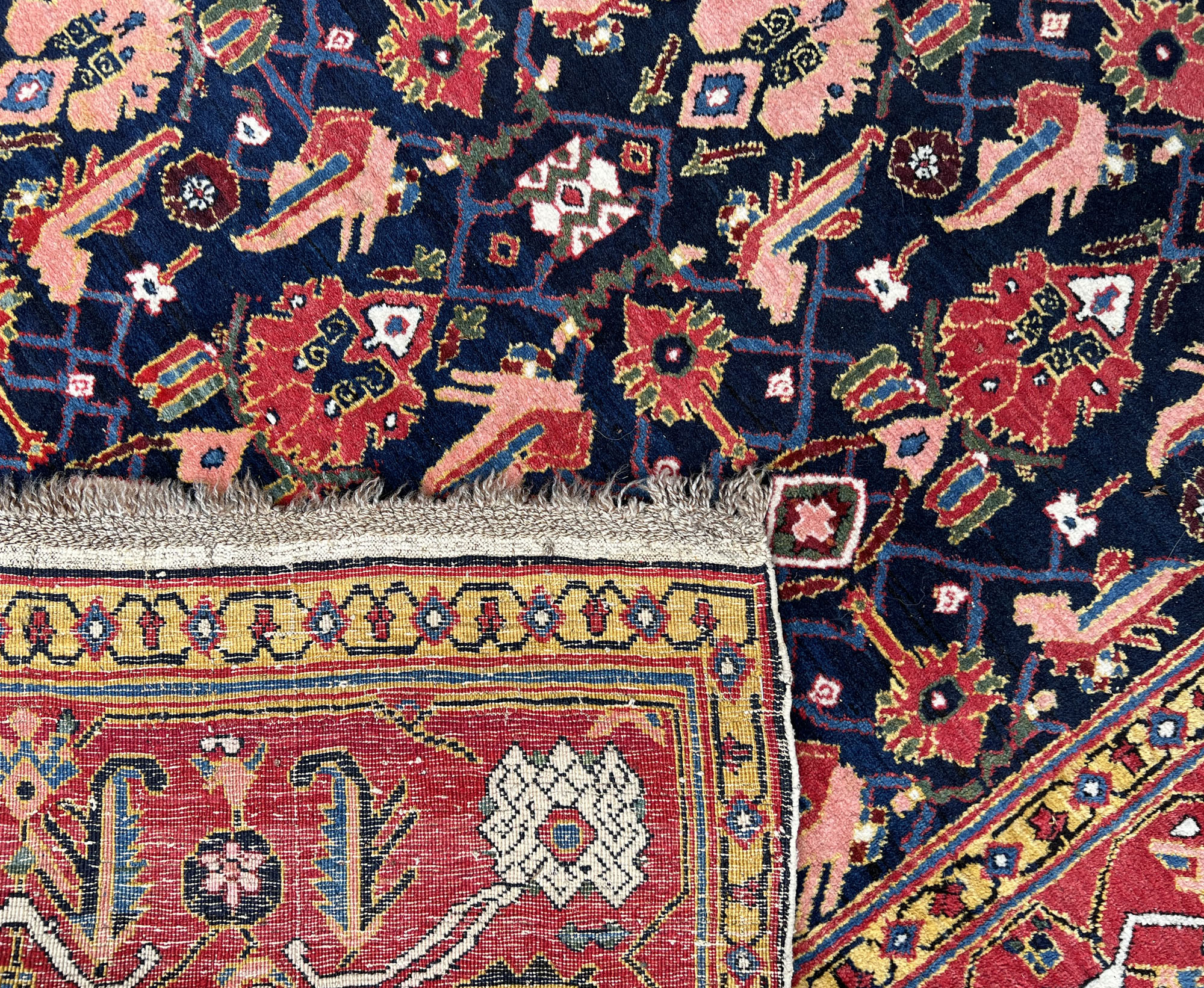 Ardebil oriental carpet. Interesting, rare design. - Image 8 of 9