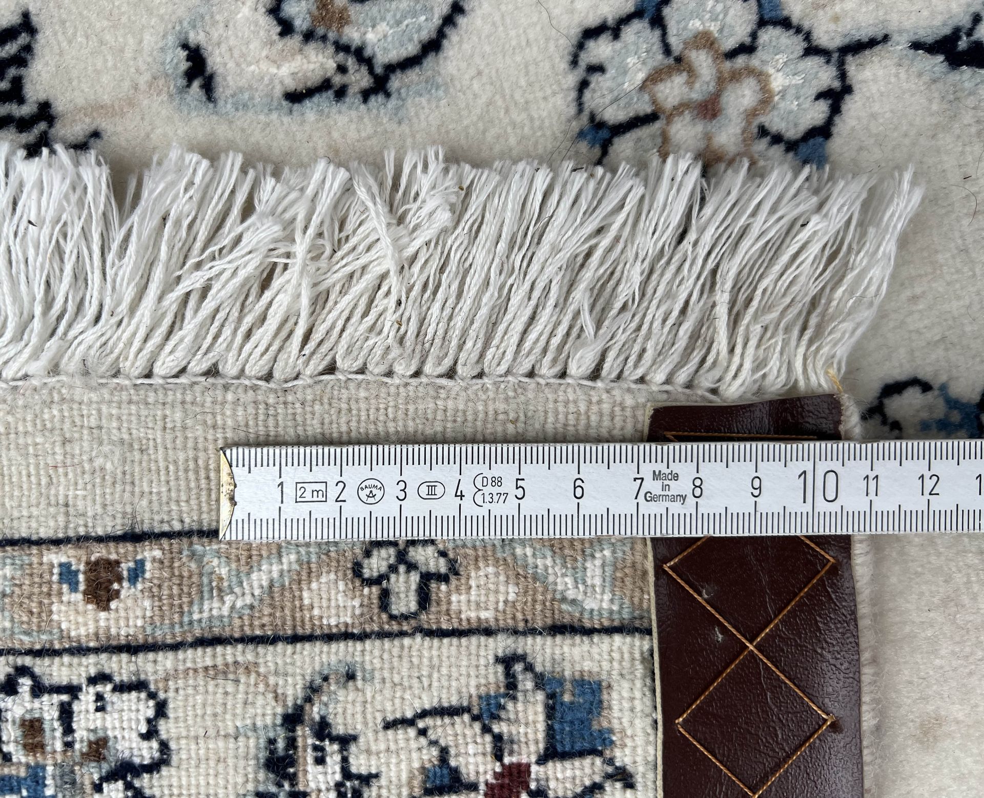 Nain oriental carpet. Cork wool with fine silk. Almost square. - Image 11 of 11