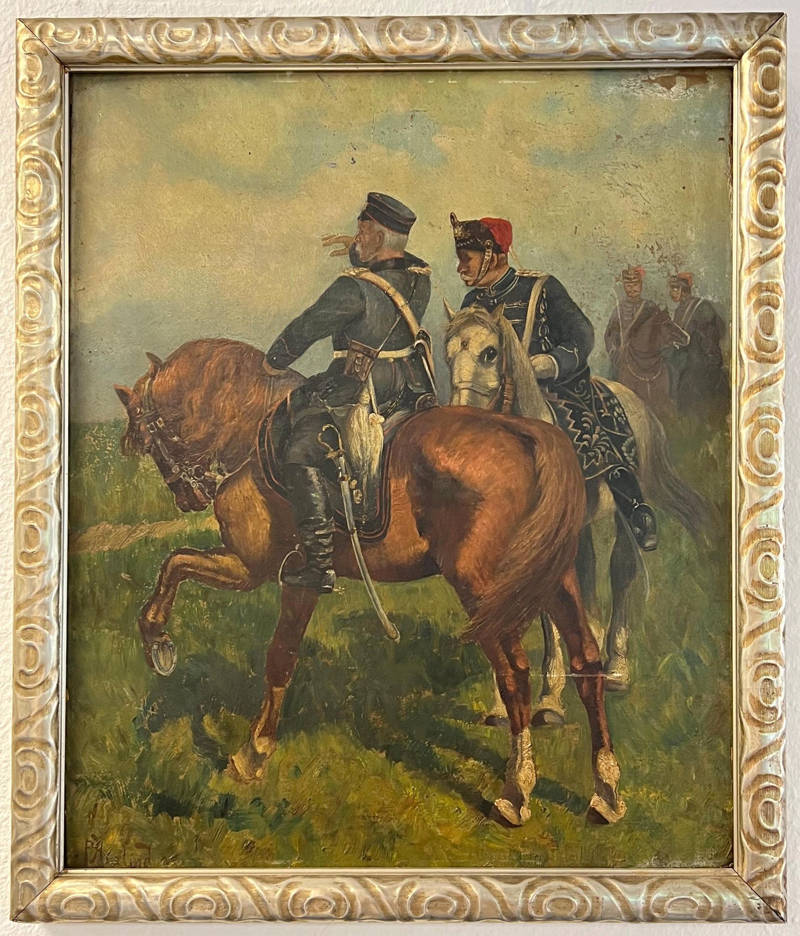ILLEGIBLY SIGNED (XX). Prussian soldiers on horseback. - Image 2 of 12