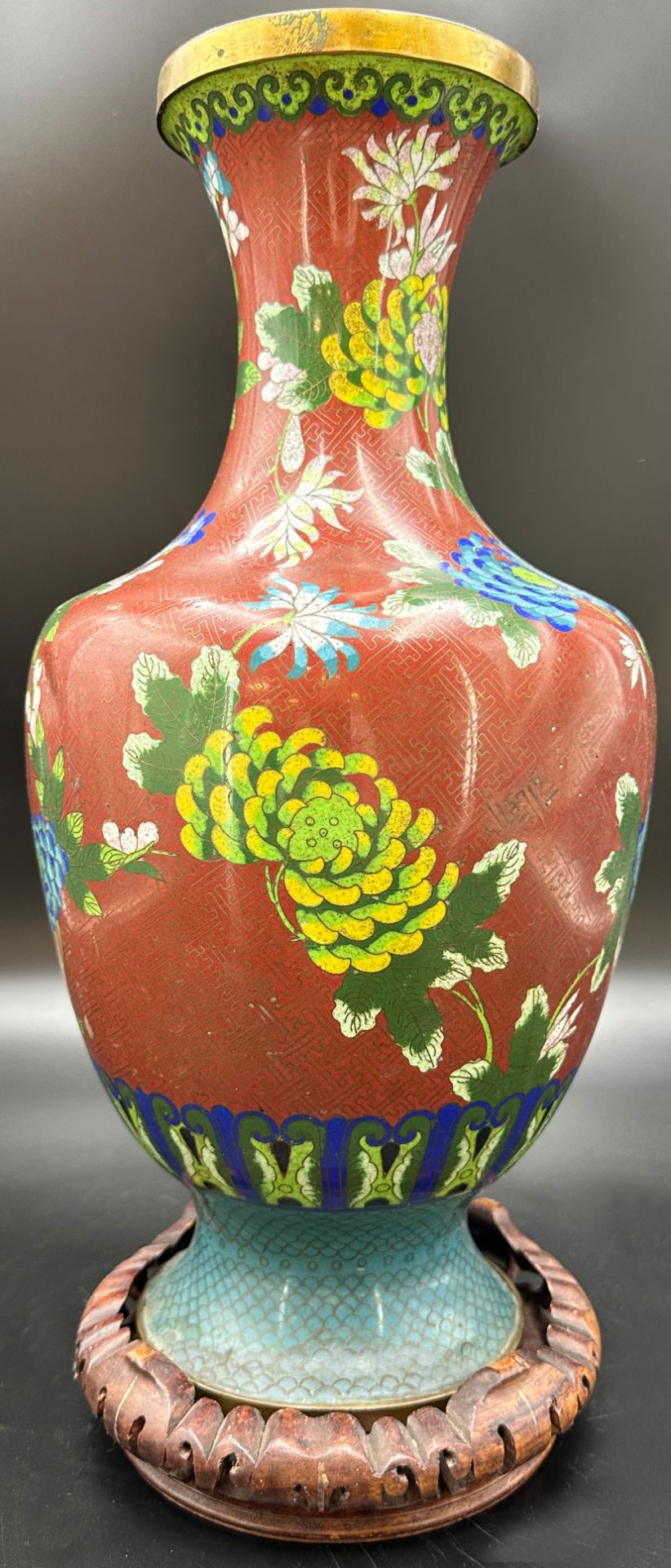 Antique cloisonné vase. Brass. China.