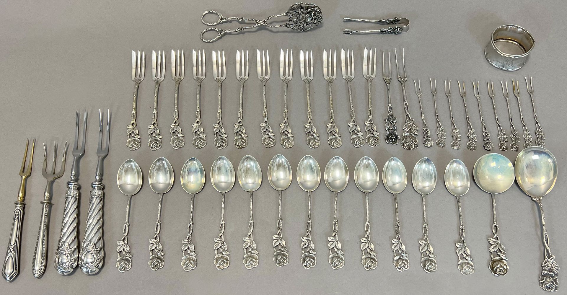 Silver cutlery 835 silver. 38 pieces. Plus 6 pieces 800 silver.