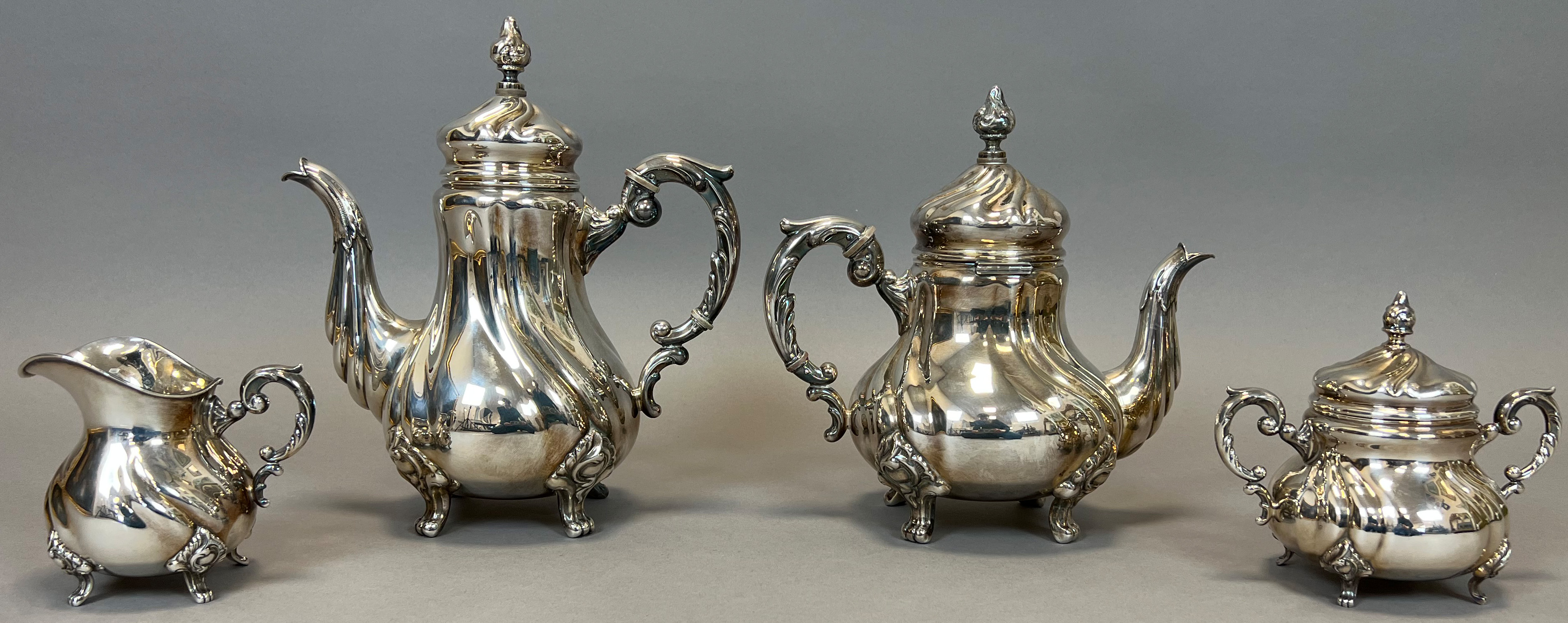 Tea/coffee service 4 pieces. 925 sterling. - Image 4 of 16