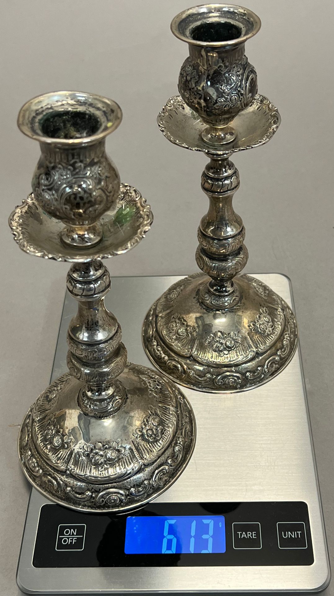 Pair of candlesticks 800 silver. - Image 8 of 8