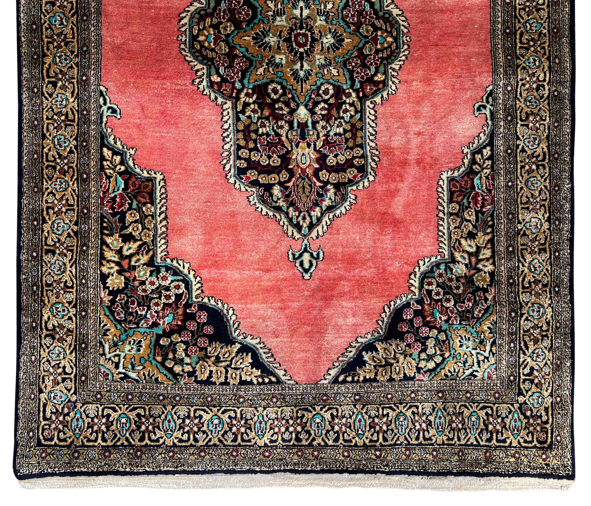 Ghom silk carpet. - Image 4 of 9