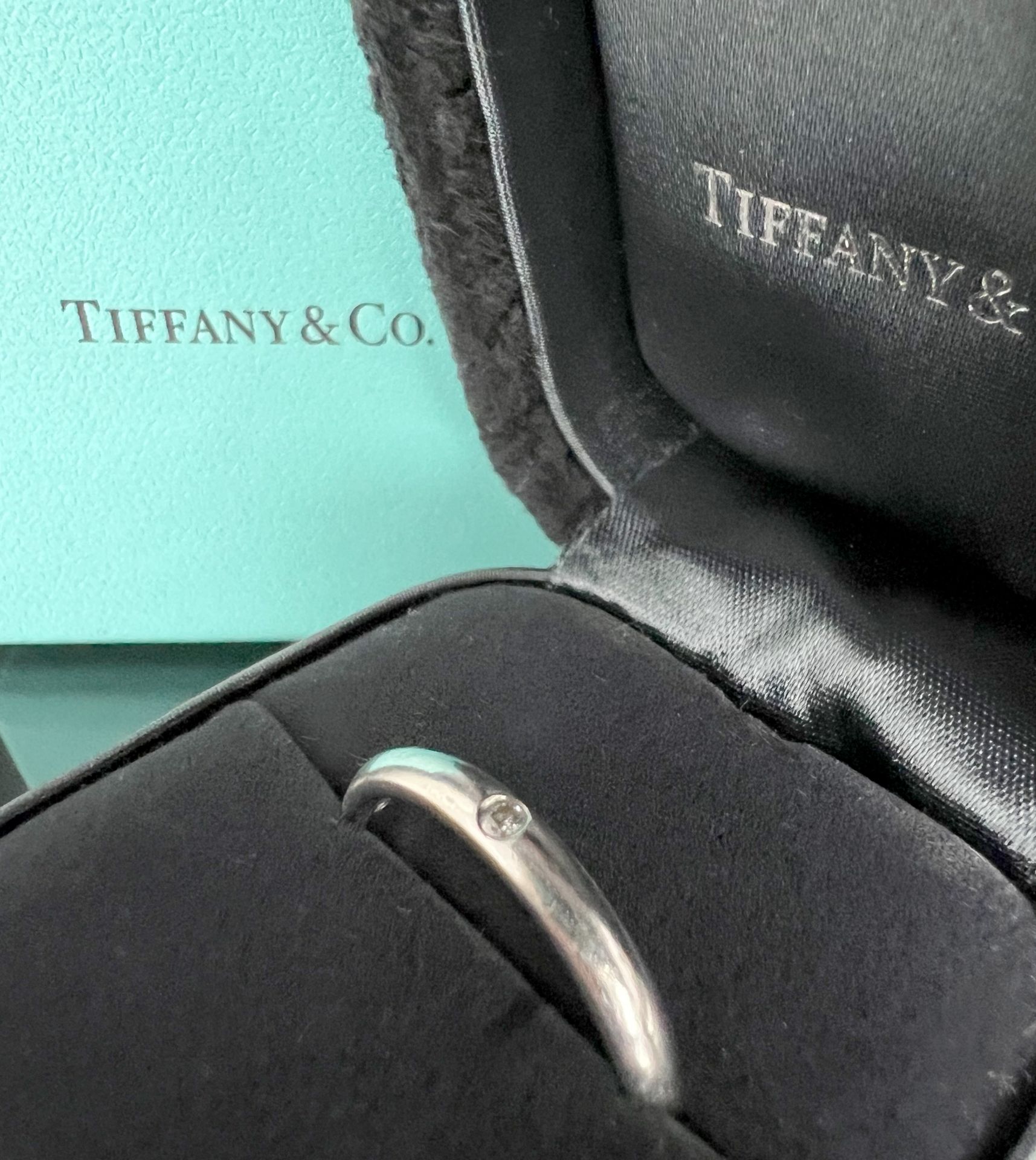 Solitaire ring 950 platinum by TIFFANY / PERETTI with a diamond of approx. 0.02 ct. - Image 2 of 5