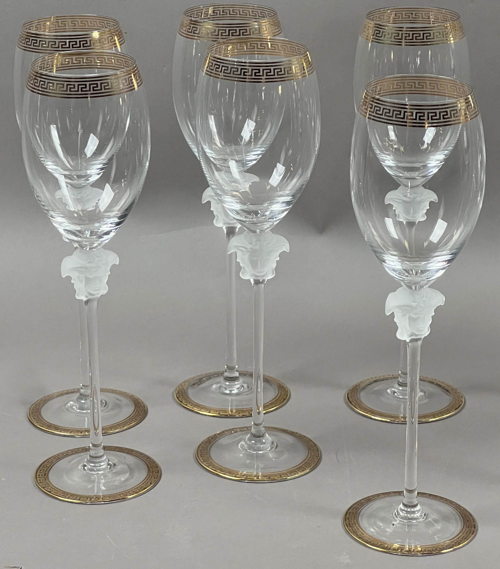 VERSACE by ROSENTHAL. "Medusa D'Or". 11-piece set of white and red wine glasses. - Image 8 of 9