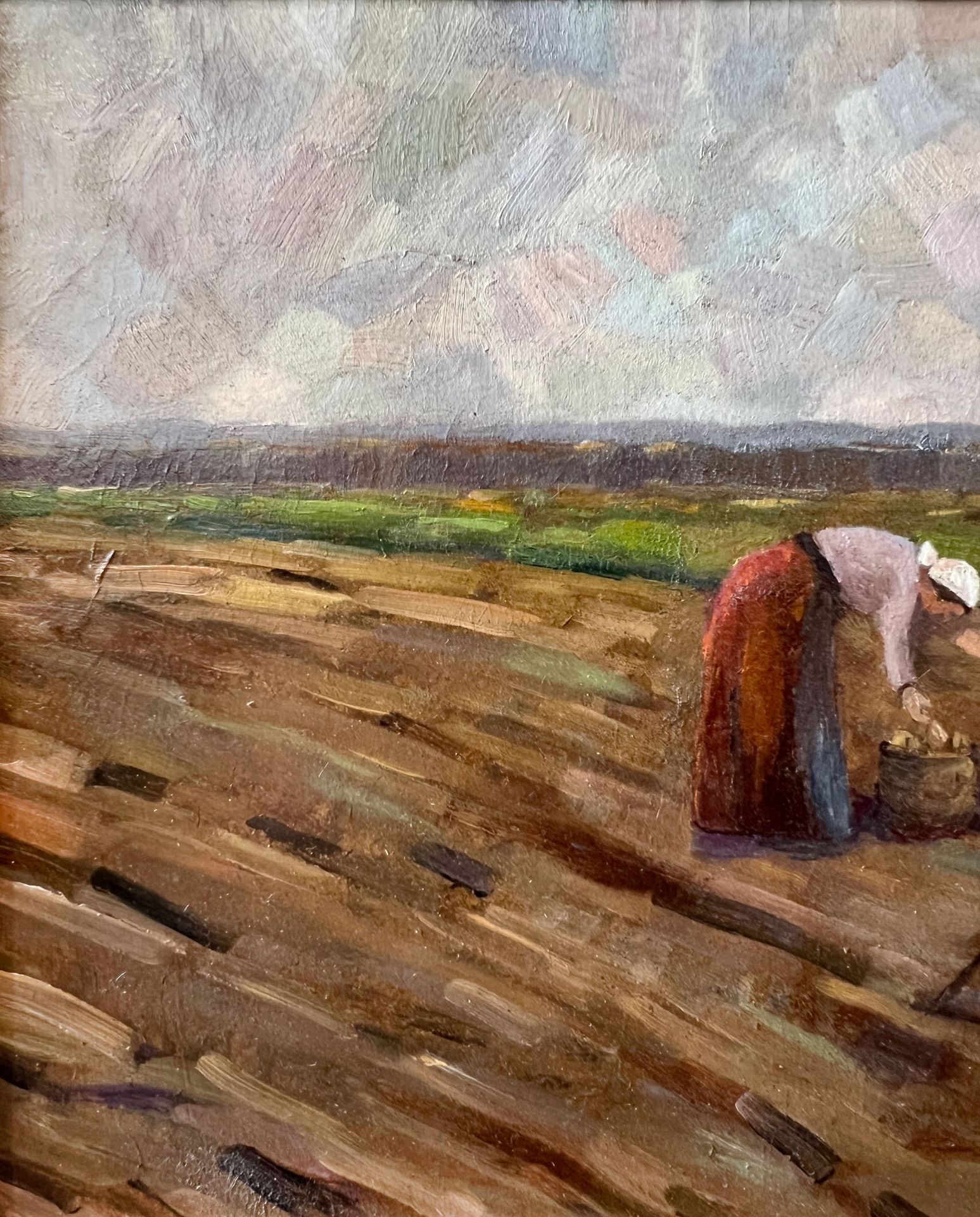 INDISTINCTLY SIGNED (XIX). Peasant women at work in the fields. - Image 3 of 8