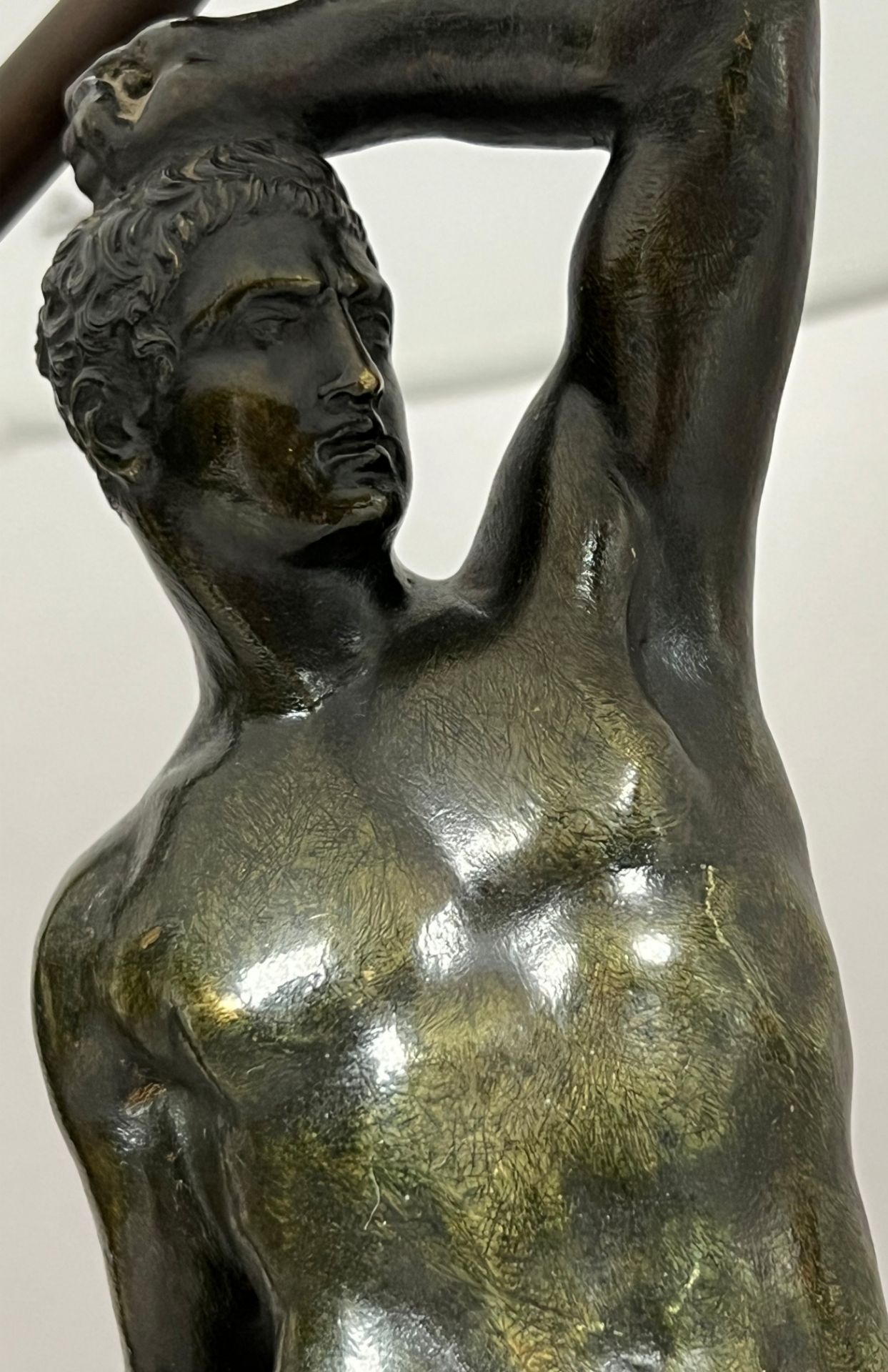 MORELLI & RINALDI Roma (XVIII - XIX). Table lamp. Bronze. Fist fighter Creugas. - Image 5 of 6