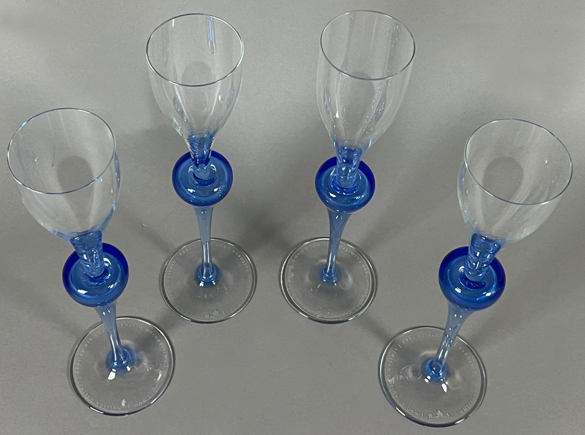 Four champagne flutes. ROSENTHAL. "Millennium History / The Air of 1999 / Limited Edition". - Image 3 of 6