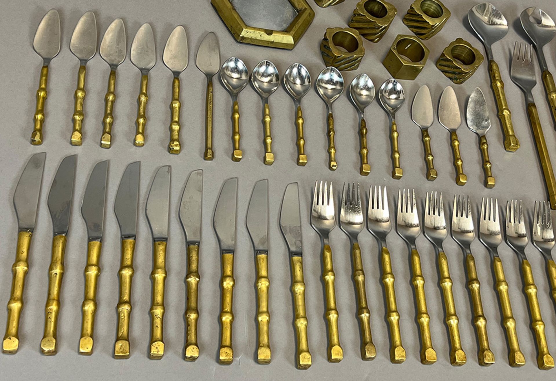 David MARSHALL (1942). 58-piece set. Design cutlery. 1970s. Brutalism. - Image 2 of 6