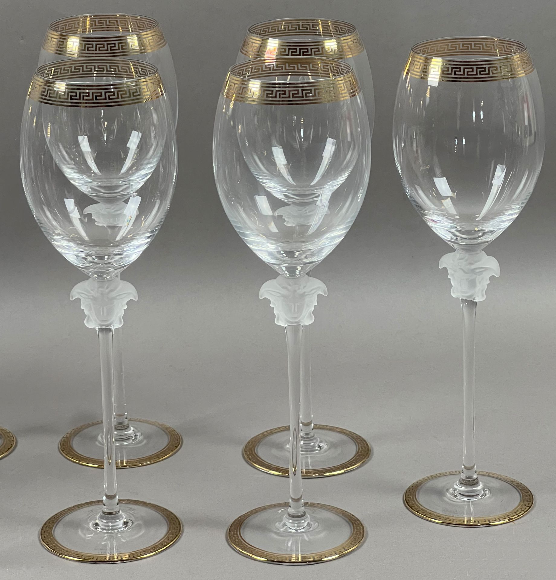 VERSACE by ROSENTHAL. "Medusa D'Or". 11-piece set of white and red wine glasses. - Image 9 of 9