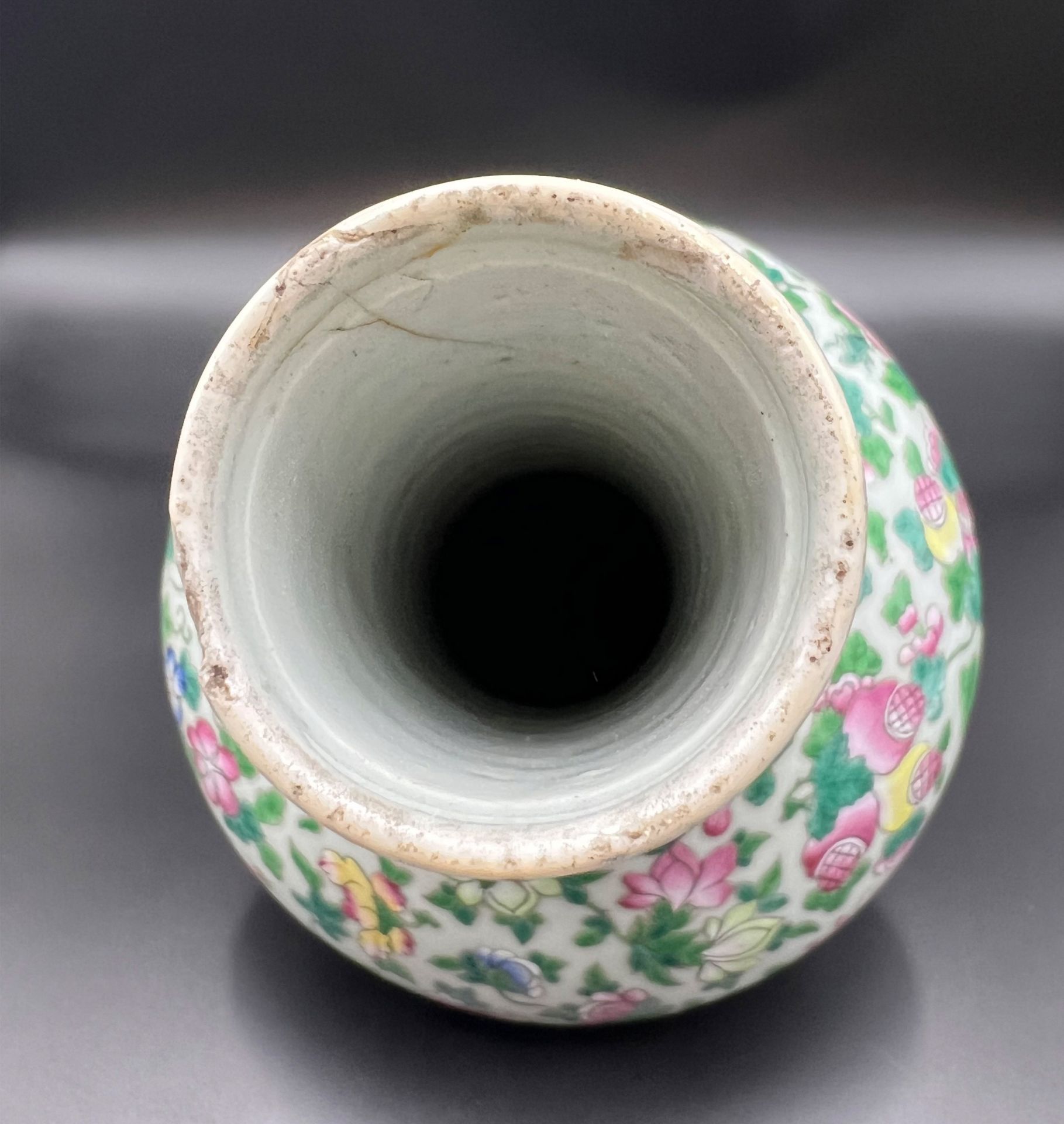 Bellied long neck vase. China. 19th century. - Image 6 of 11