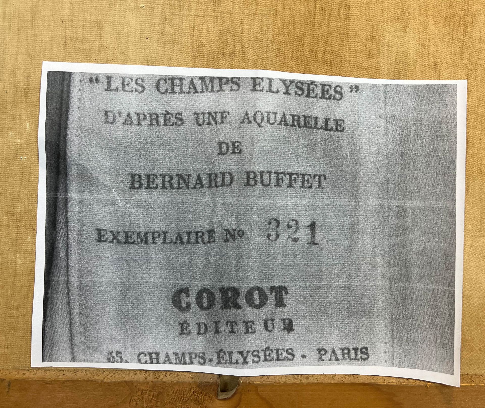 Bernhard BUFFET (1928 - 1999). Colour serigraphy. "Les Champs Elysées". 1957. - Image 11 of 11