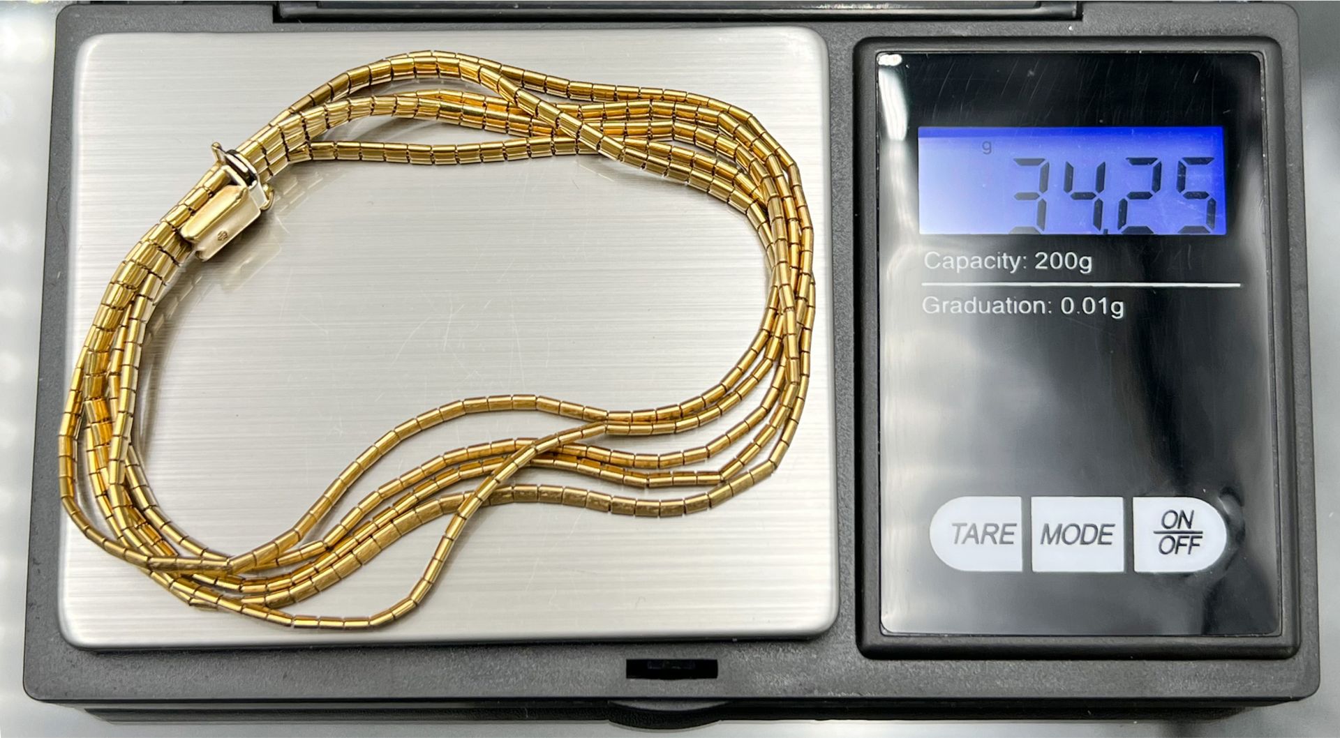 5-row bracelet 750 yellow gold. - Image 3 of 3