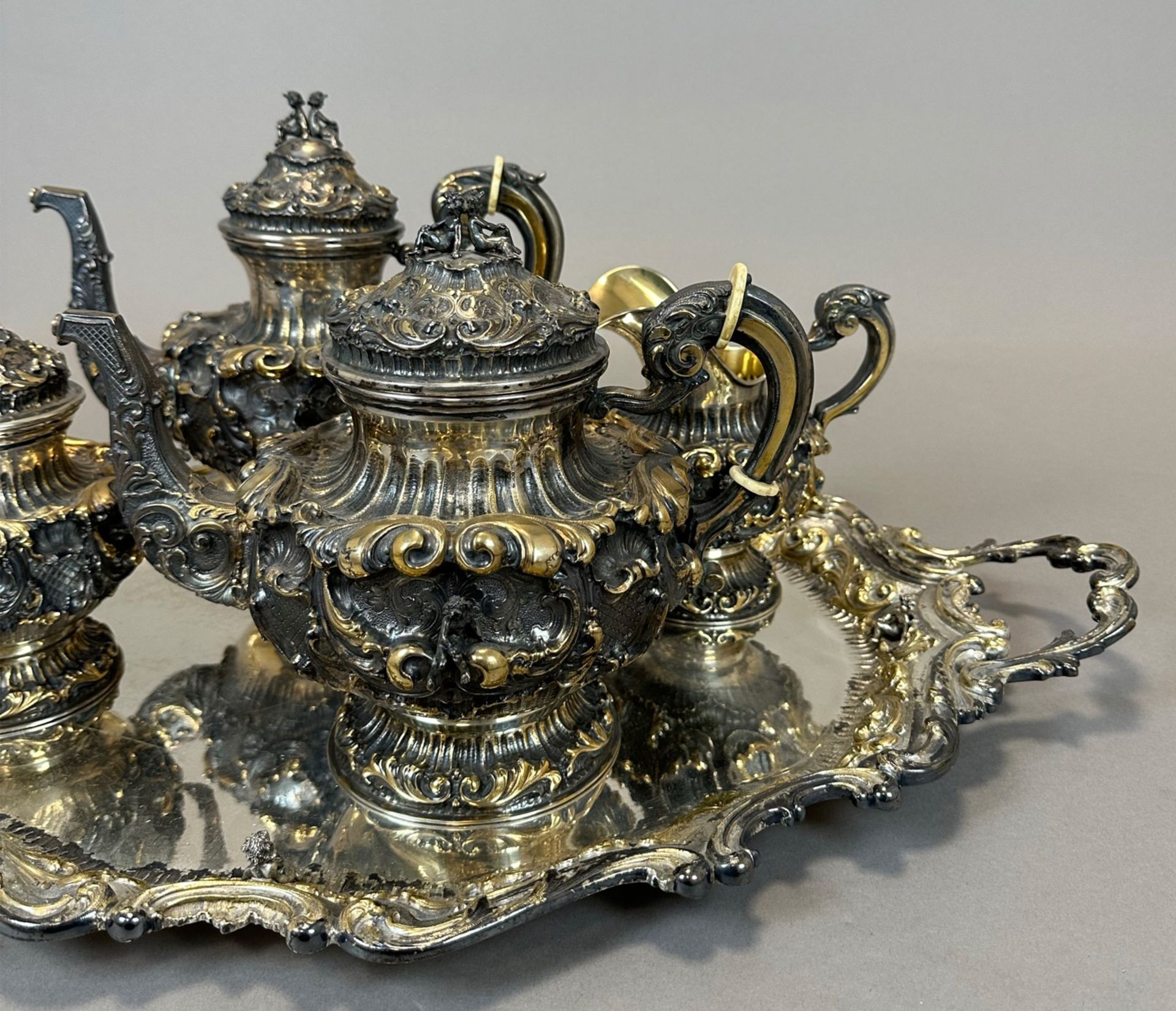 5-piece coffee and tea pot centre. 800 silver. Agma. Italy. Milan. - Image 3 of 20