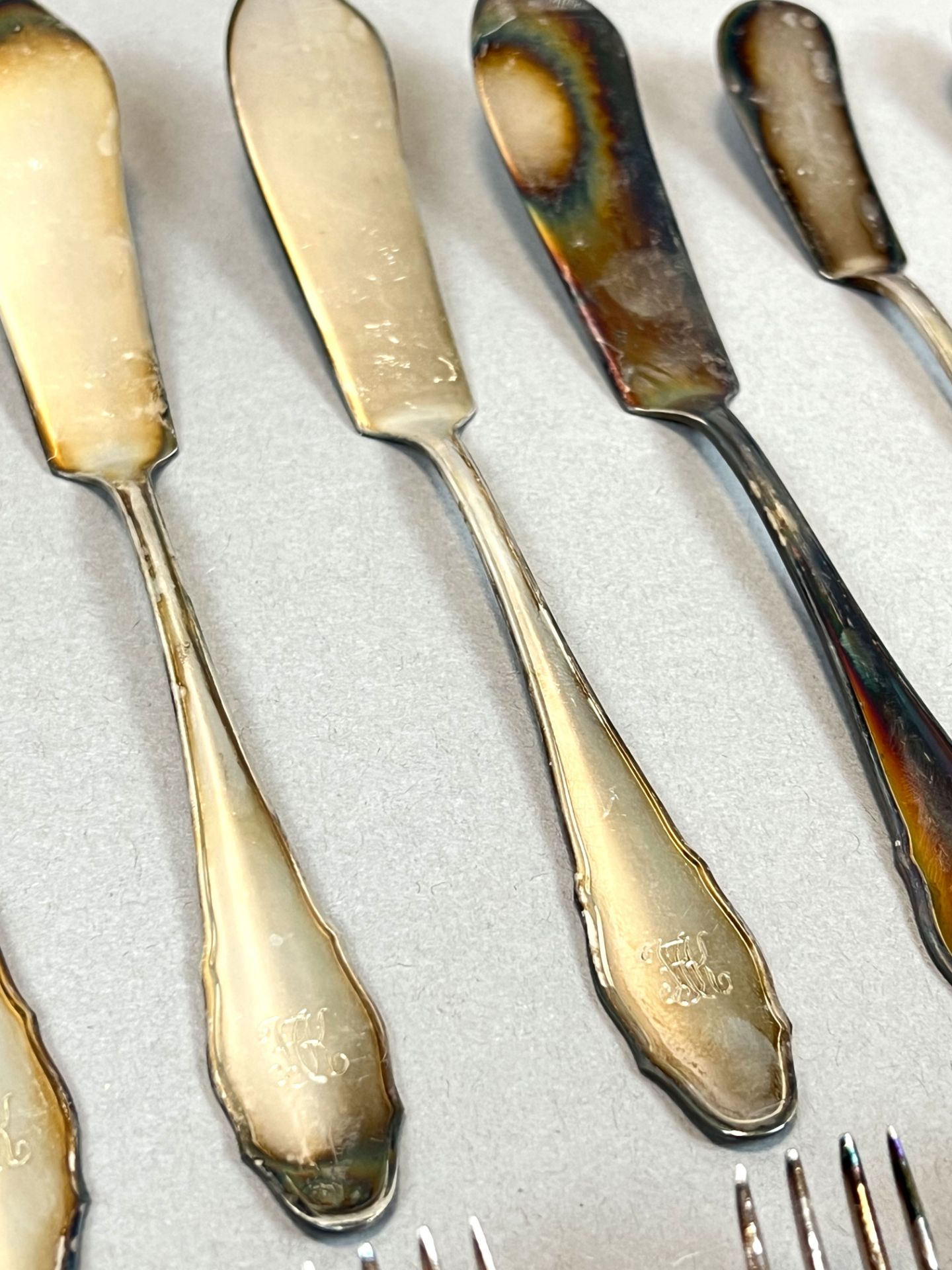 30-piece fish cutlery set for 12 people. 800 silver. - Image 4 of 8