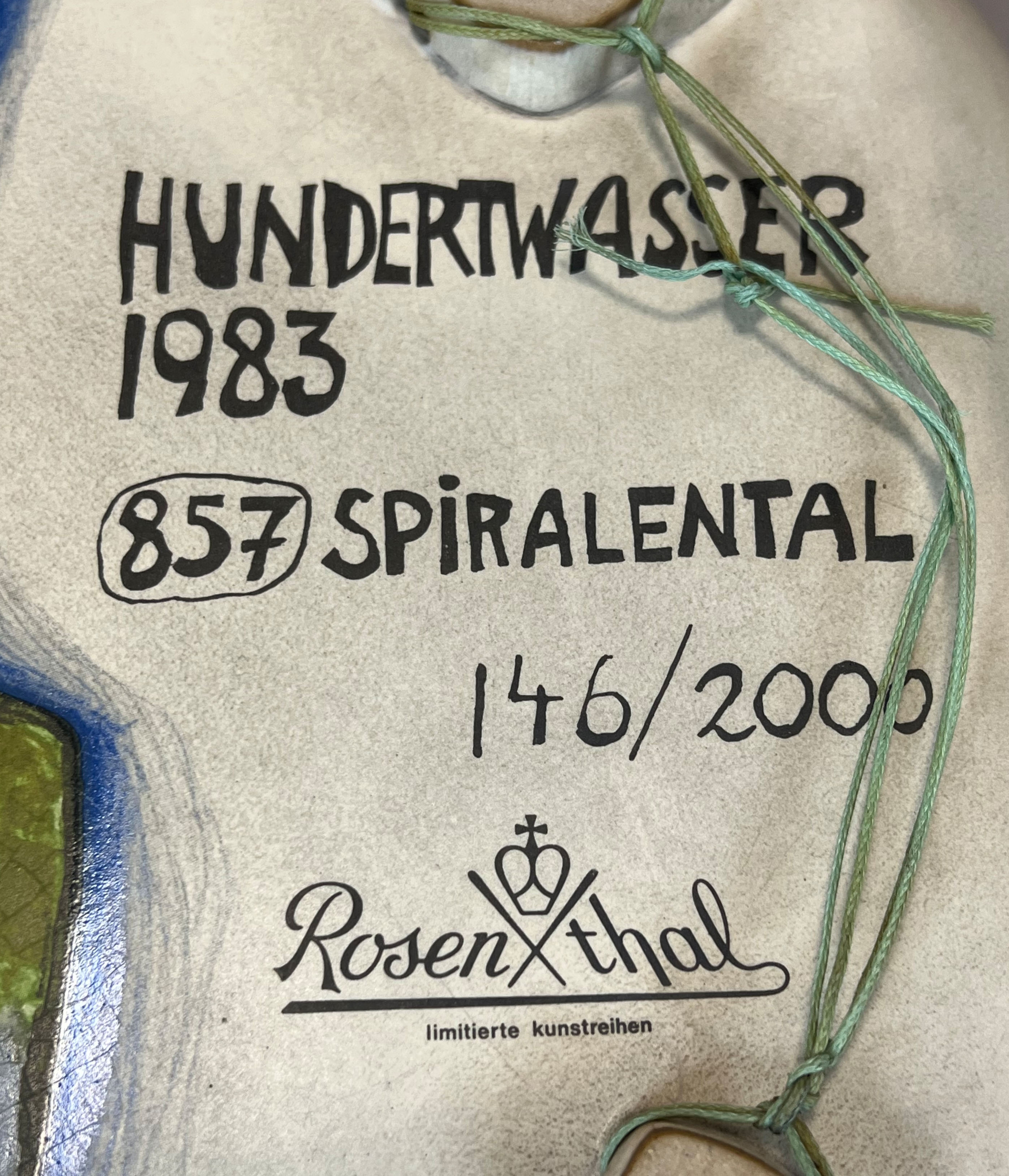 Friedensreich HUNDERTWASSER (1928 - 2000). Relief bowl "Spiral valley". Rosenthal. - Image 5 of 11