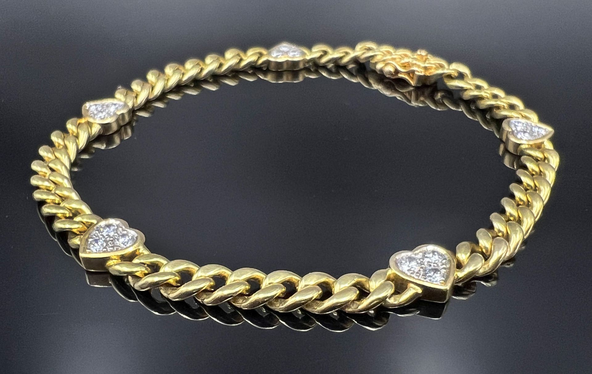 WEMPE 750 yellow gold bracelet with diamonds.