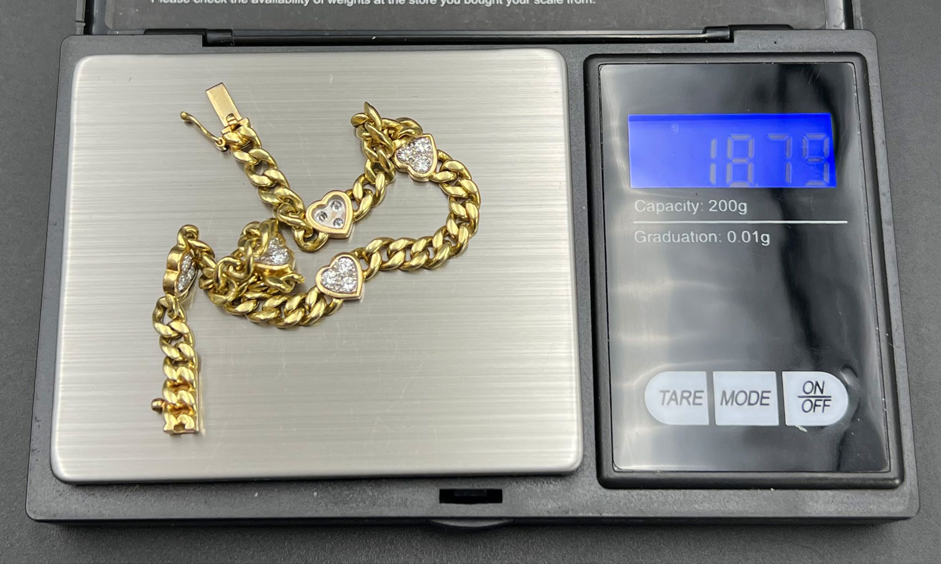 WEMPE 750 yellow gold bracelet with diamonds. - Image 8 of 8