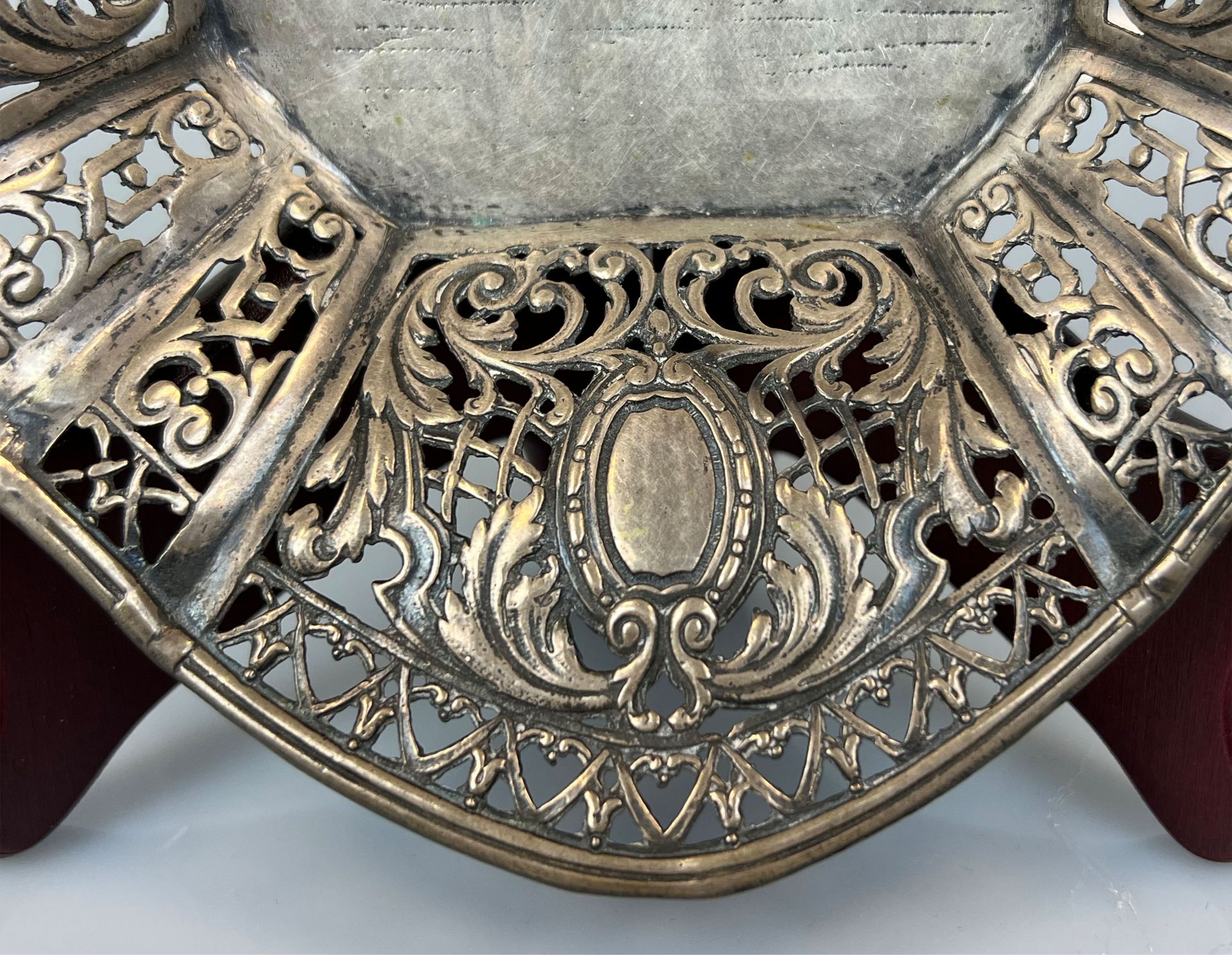 Two antique breakthrough bowls. 800 silver. Crescent moon crown. 19th century. - Image 11 of 18