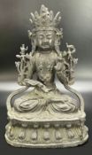 Skulptur. Bodhisattva. Bronze. Tibet. 19. Jahrhundert.