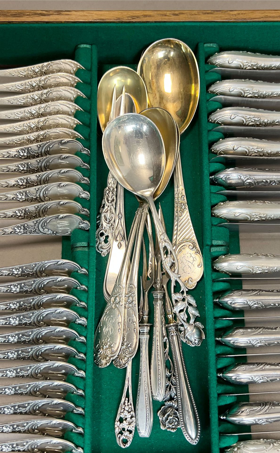296-piece cutlery set in 800 silver. Oak wooden chest. - Image 6 of 20