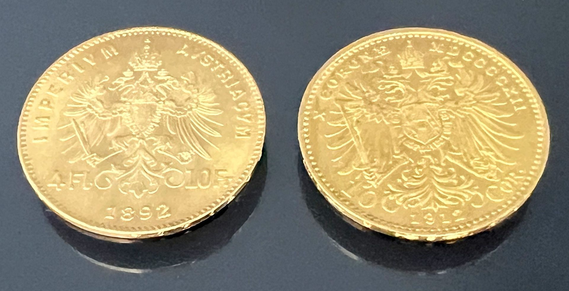 Zwei Goldmünzen "Franz Joseph I.". Österreich. - Bild 4 aus 7