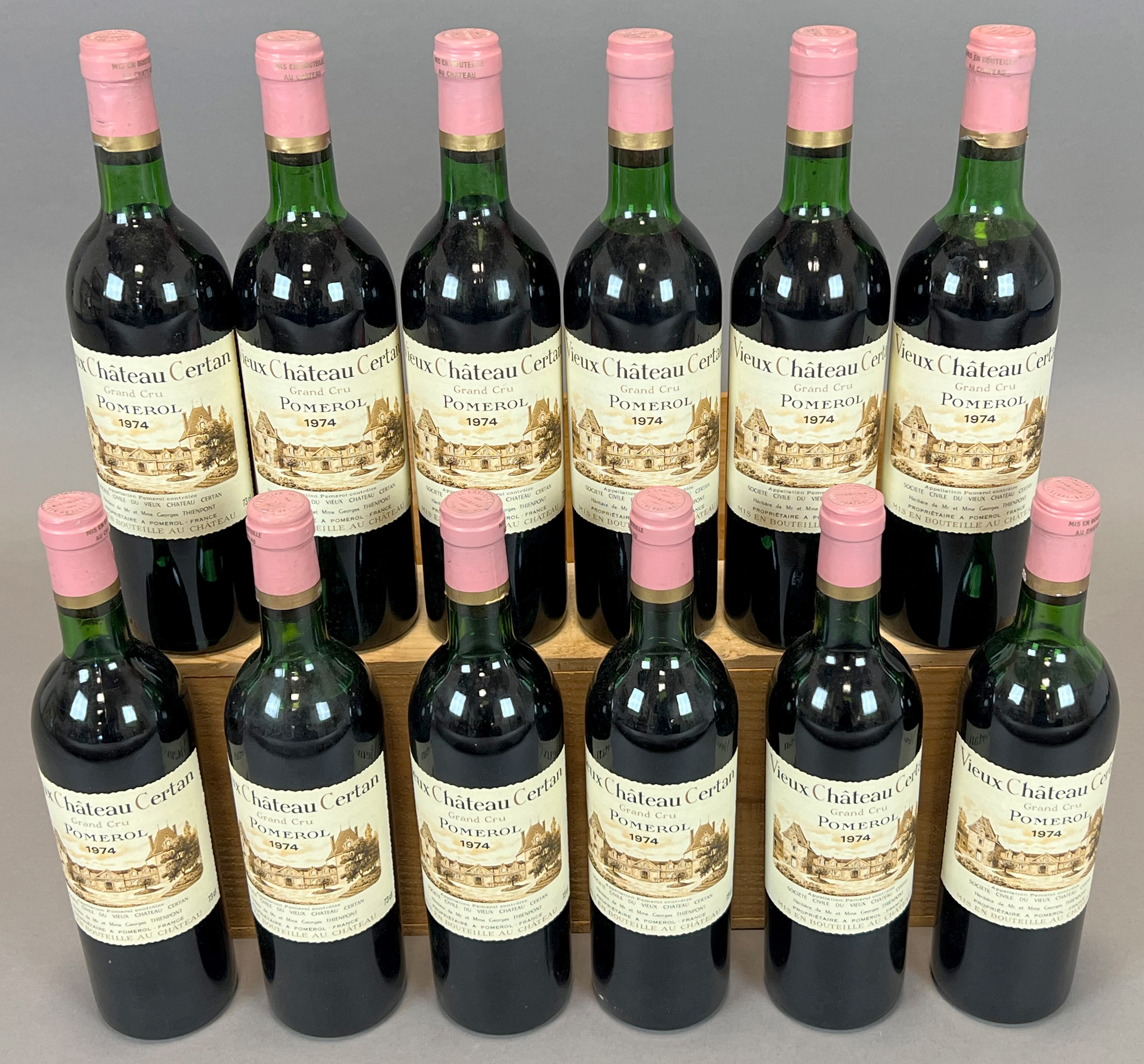 12 bottles of red wine. Vieux Château Certan. Pomerol. 1974. France. - Image 2 of 10