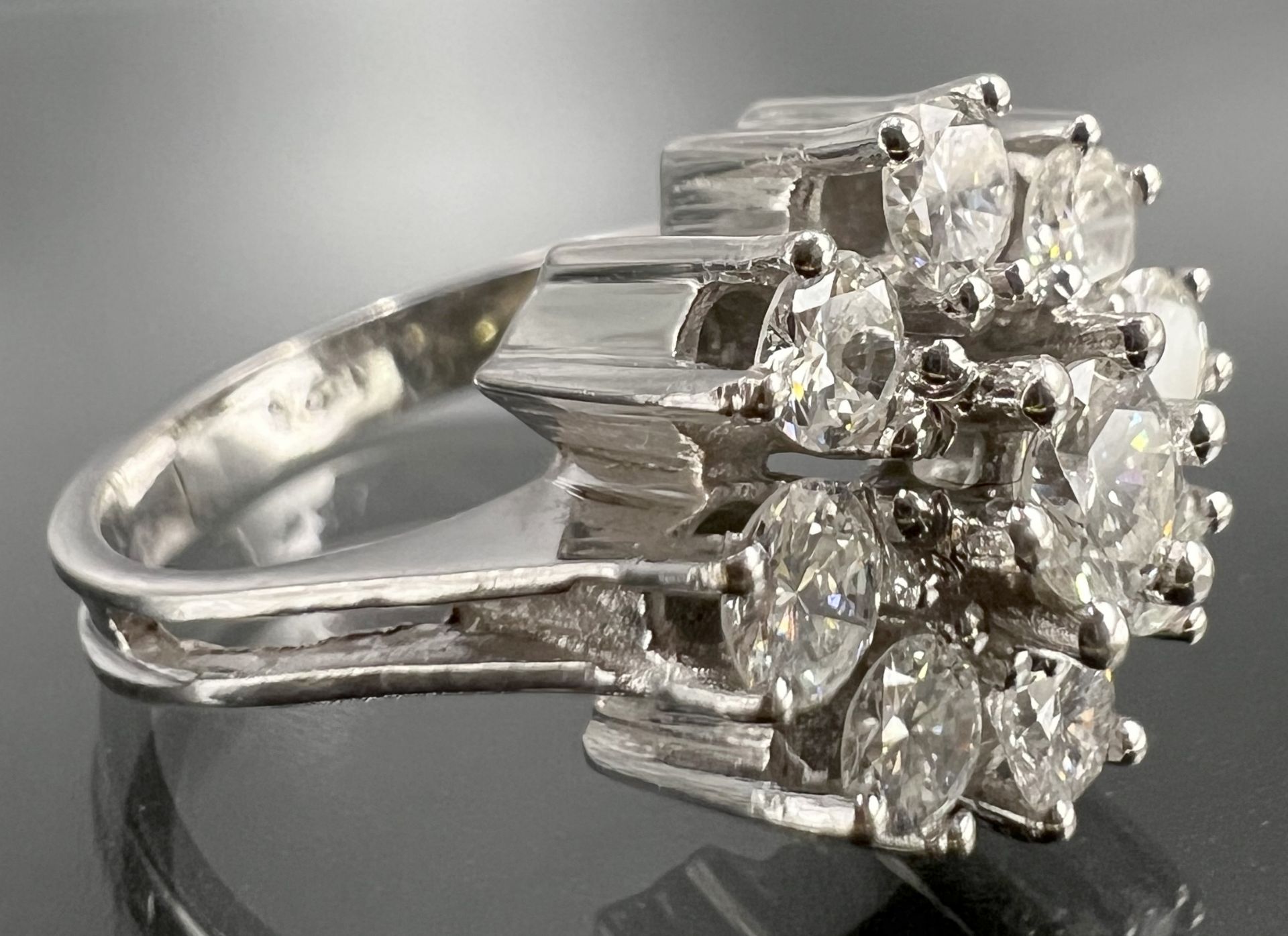 Ladies' ring 585 white gold with 9 diamonds. - Image 3 of 12