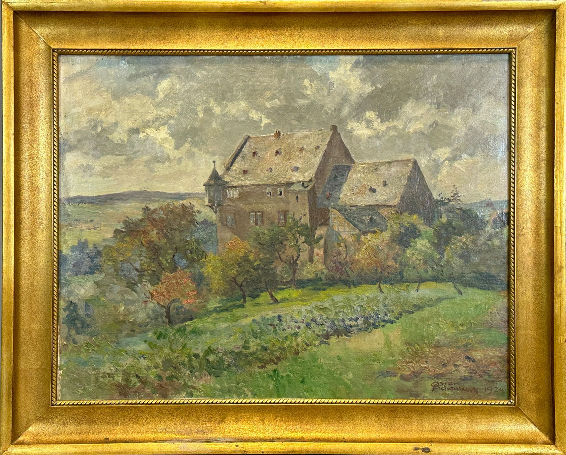 Oscar ACHENBACH. View of the castle ''Katzenelnbogen''. 1924. - Image 2 of 16