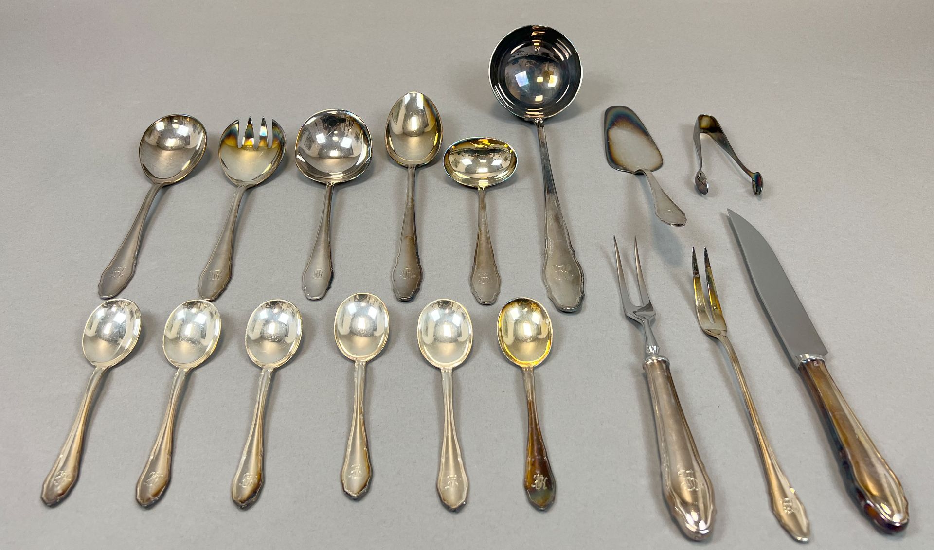 17-piece set. Serving cutlery. 800 silver. - Image 2 of 8