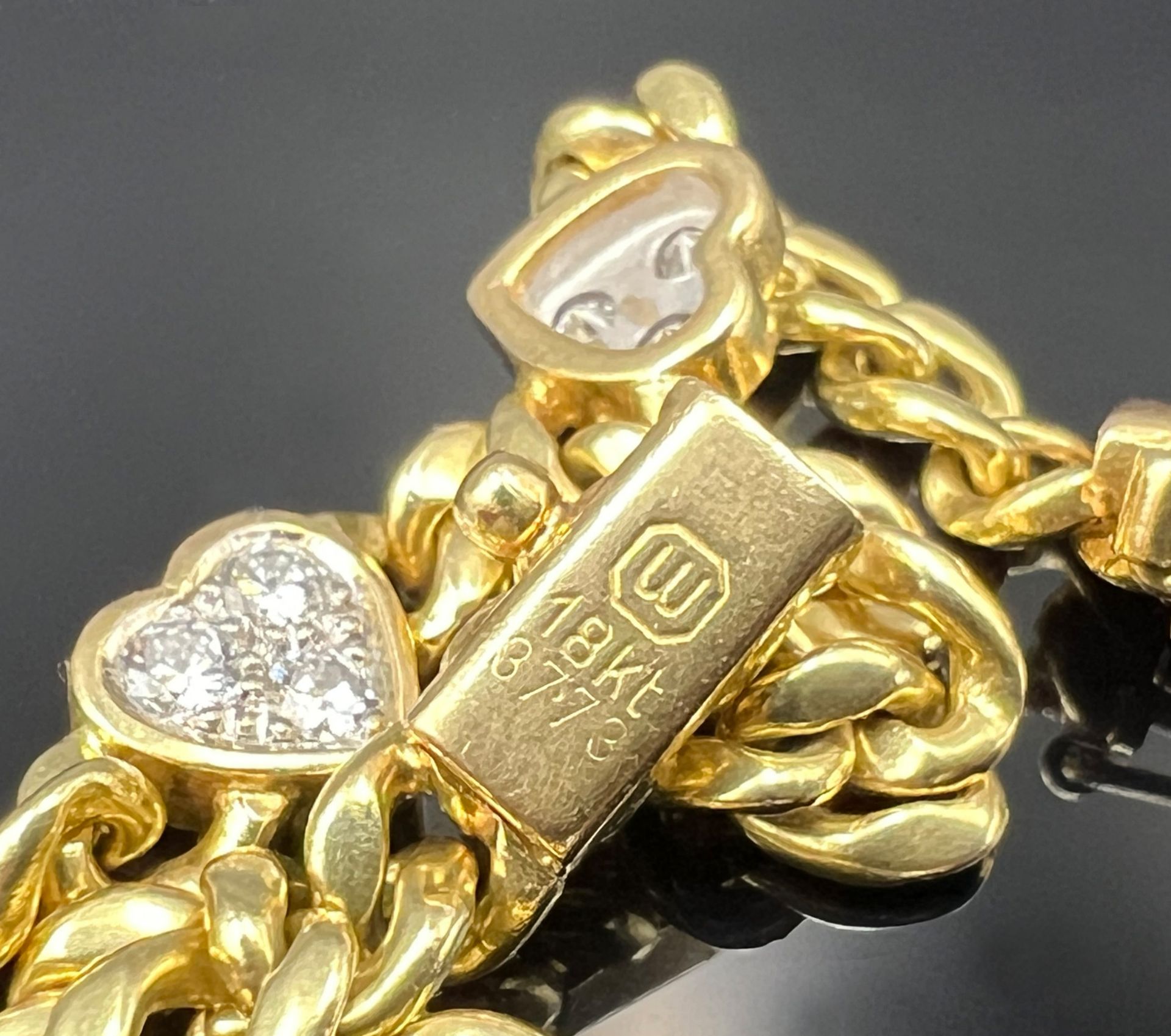 WEMPE 750 yellow gold bracelet with diamonds. - Image 4 of 8