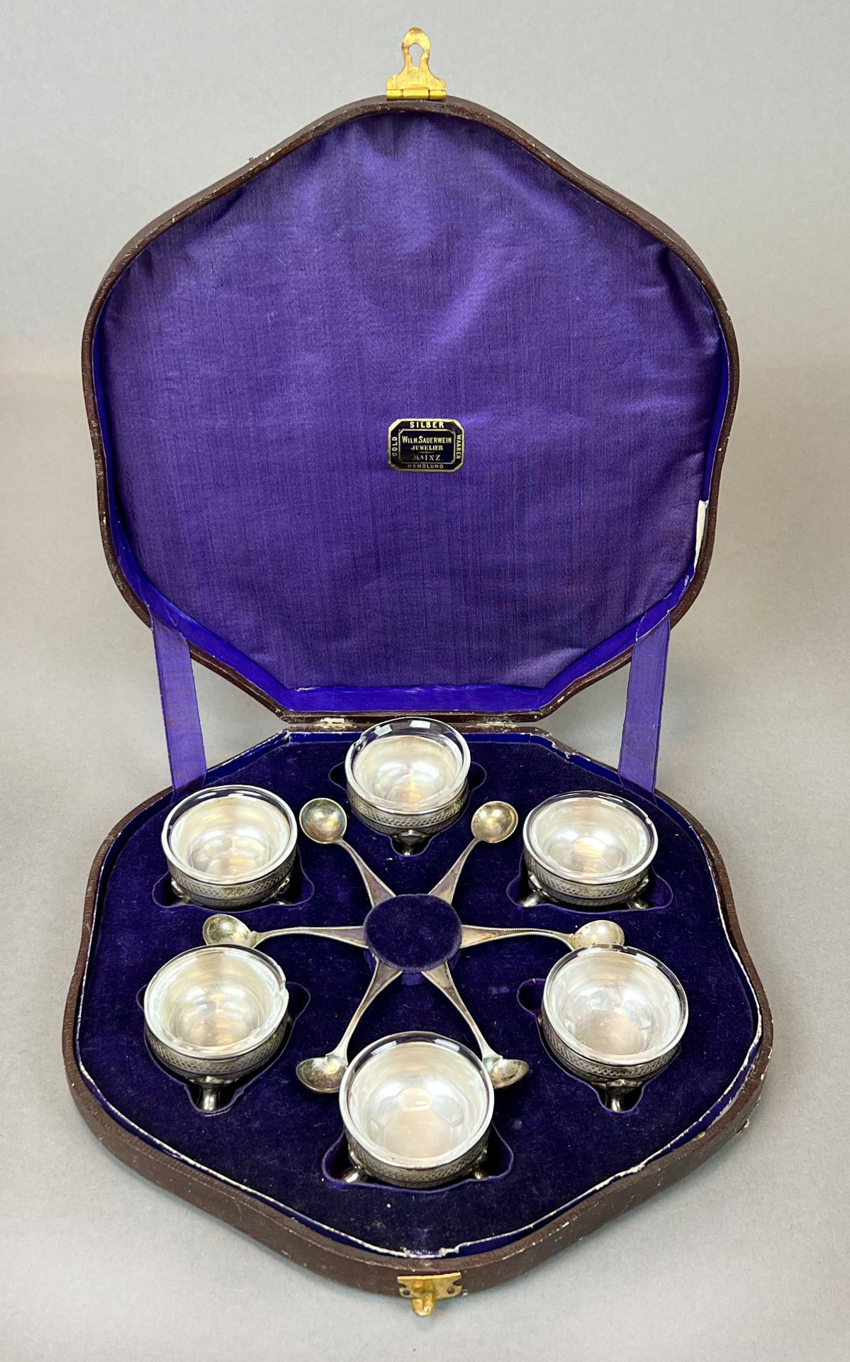 6-piece set of silver. Small bowl. Mid 19th century.