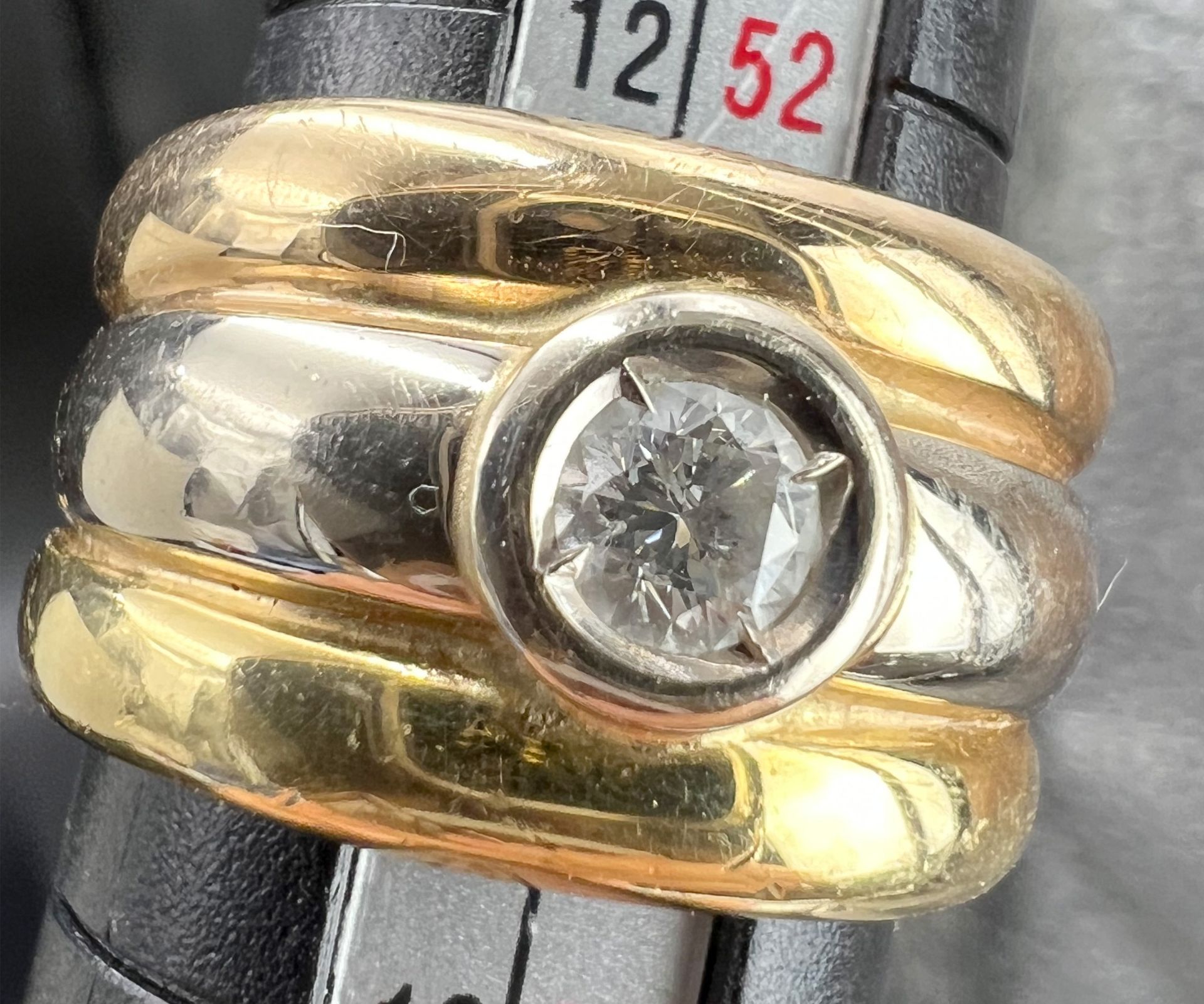 Ladies' ring 750 tricolour gold with a brilliant-cut diamond of approx. 0.20 ct. - Image 6 of 10