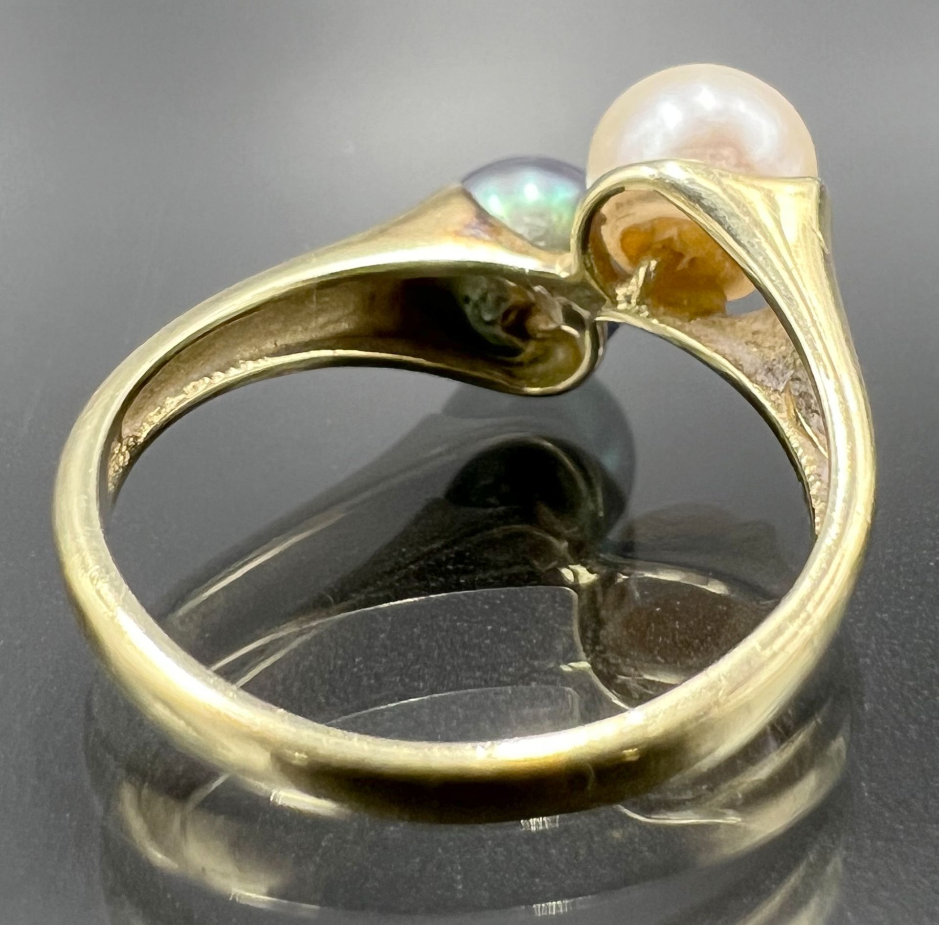 Ladies' ring 585 yellow gold with two pearls. - Image 2 of 5