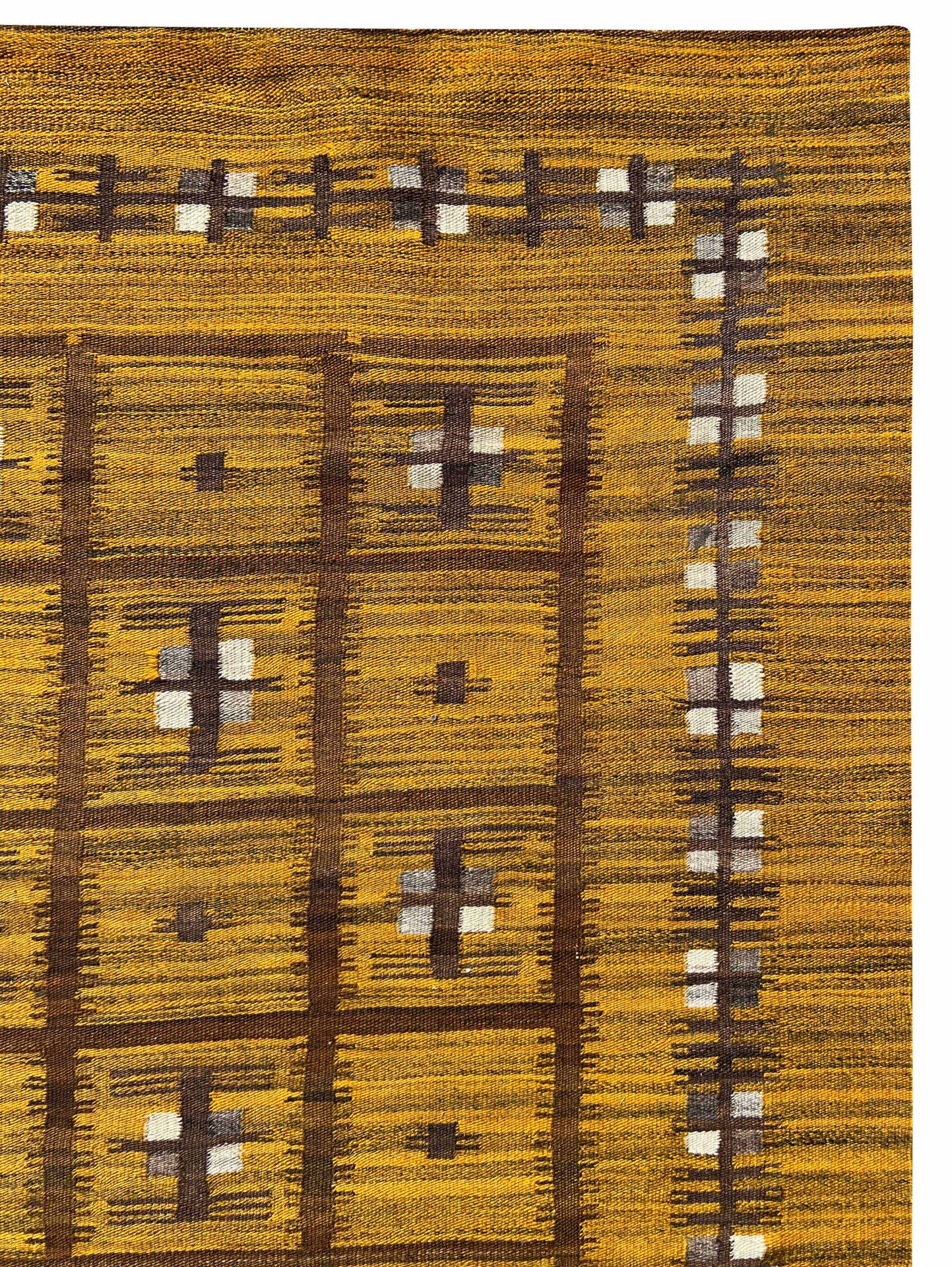 Kelim Scandinavia. Design. 1960/1970s. Saffron colours. - Image 3 of 8