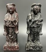 Paar Steinfiguren. Guanyin. China. 19. Jahrhundert.