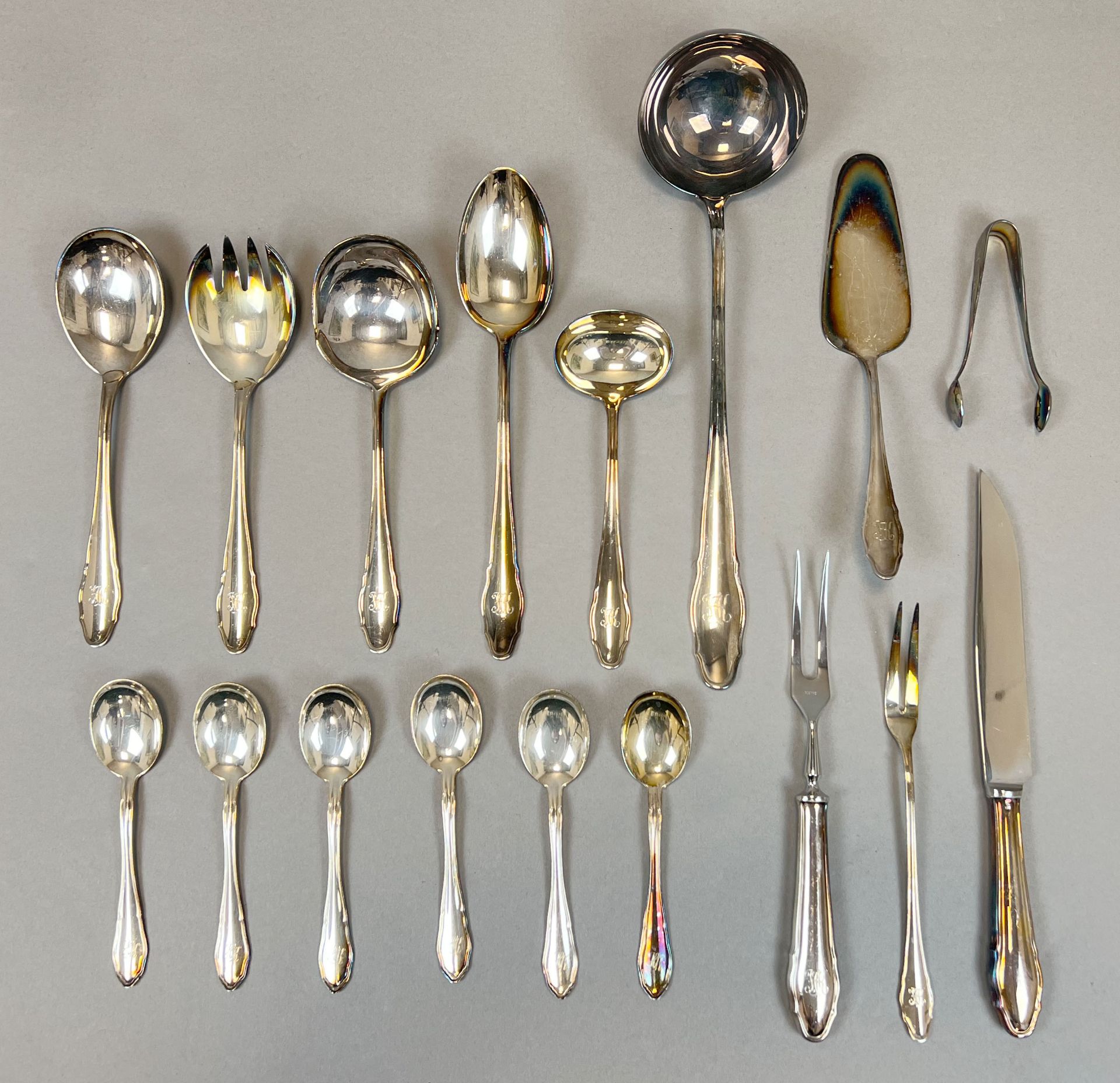 17-piece set. Serving cutlery. 800 silver.