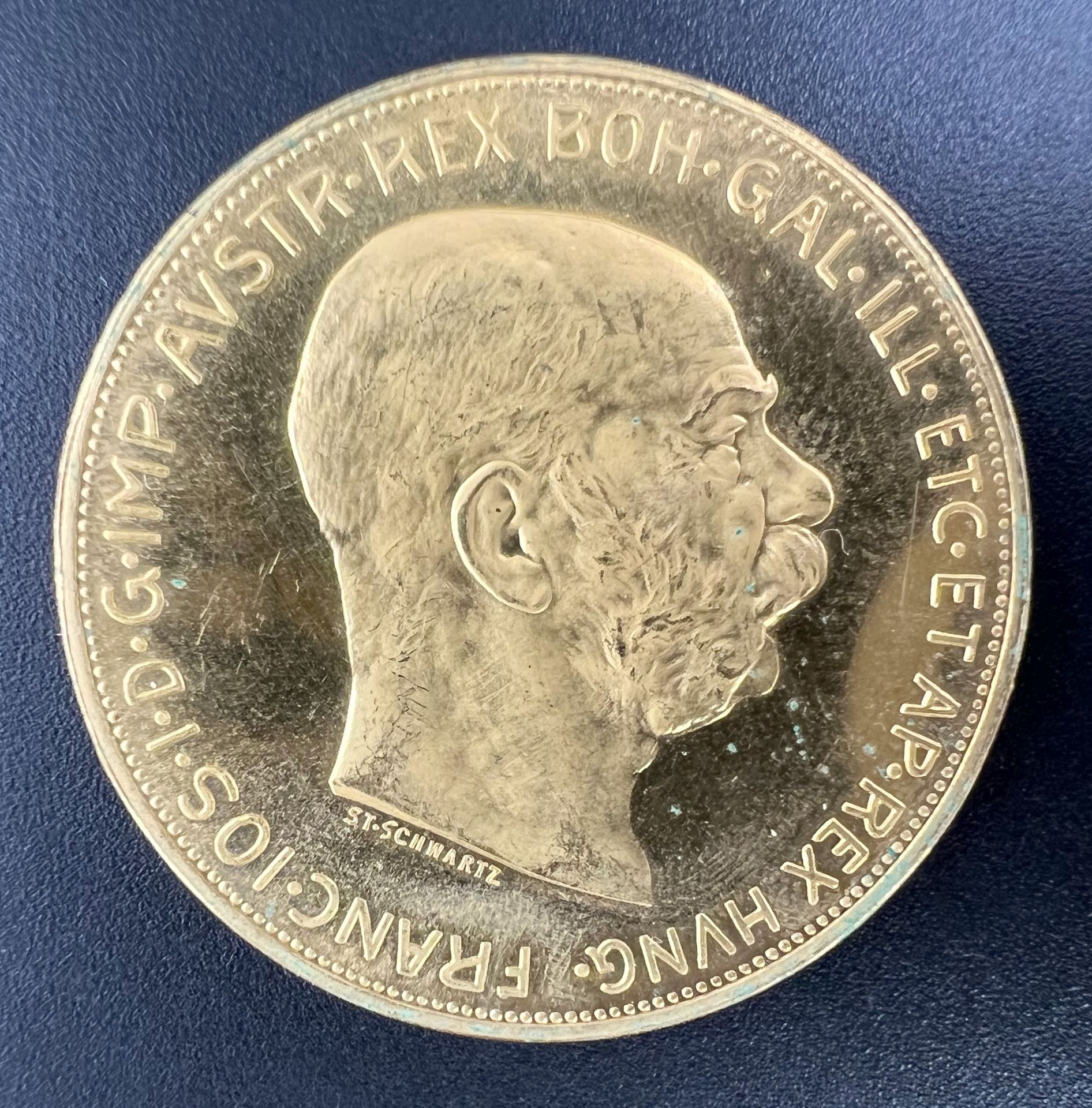 Goldmünze 100 Kronen "Franz Joseph I.". Österreich 1915. 900 Gold.