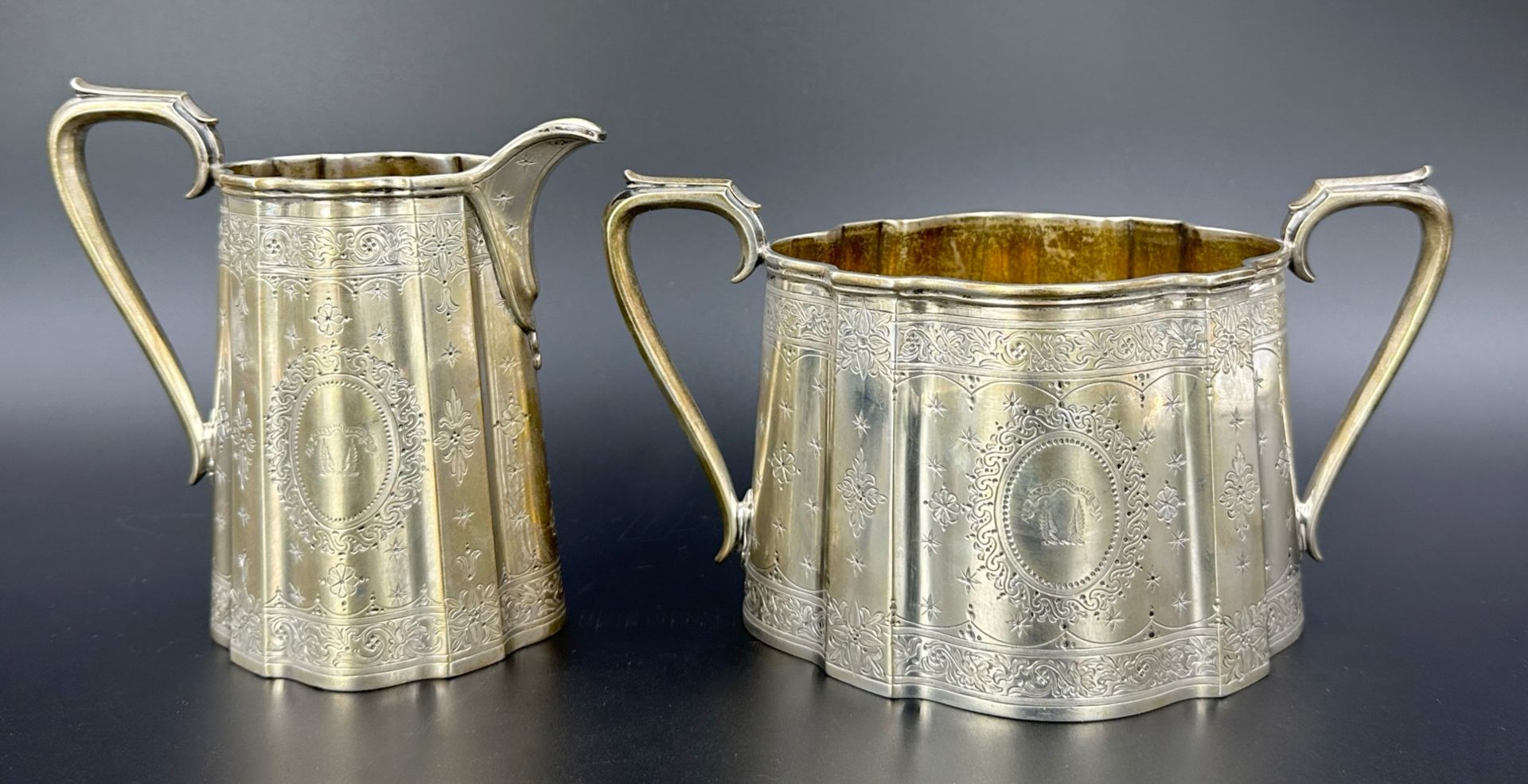 6-piece Victorian coffee and tea kernel. 925 sterling silver. England. 1867. - Image 9 of 33