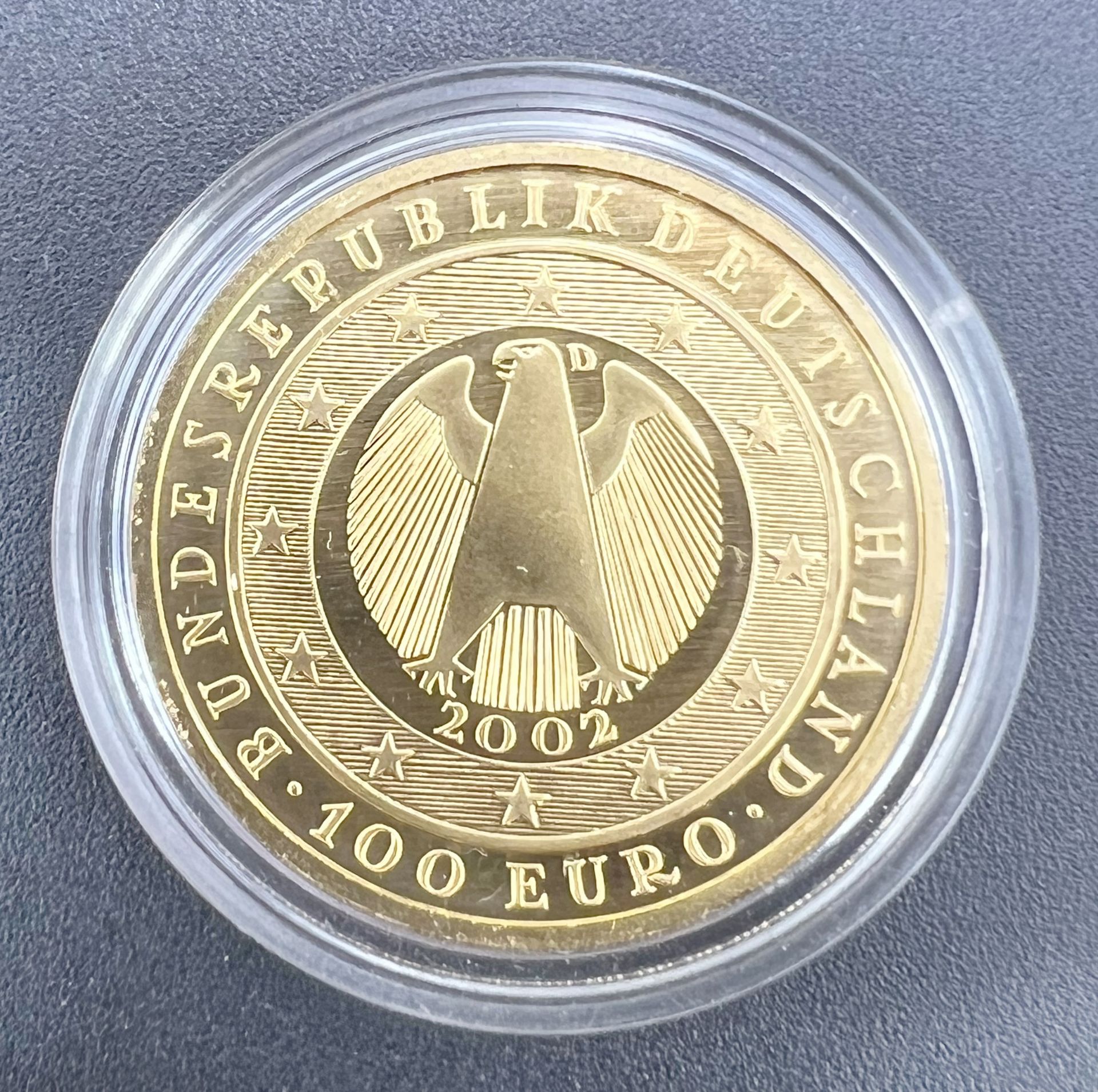 Goldmünze. 100 Euro "Übergang zur Währungsunion". BRD 2002. - Bild 3 aus 4