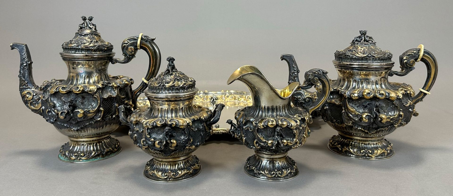5-piece coffee and tea pot centre. 800 silver. Agma. Italy. Milan. - Image 5 of 20