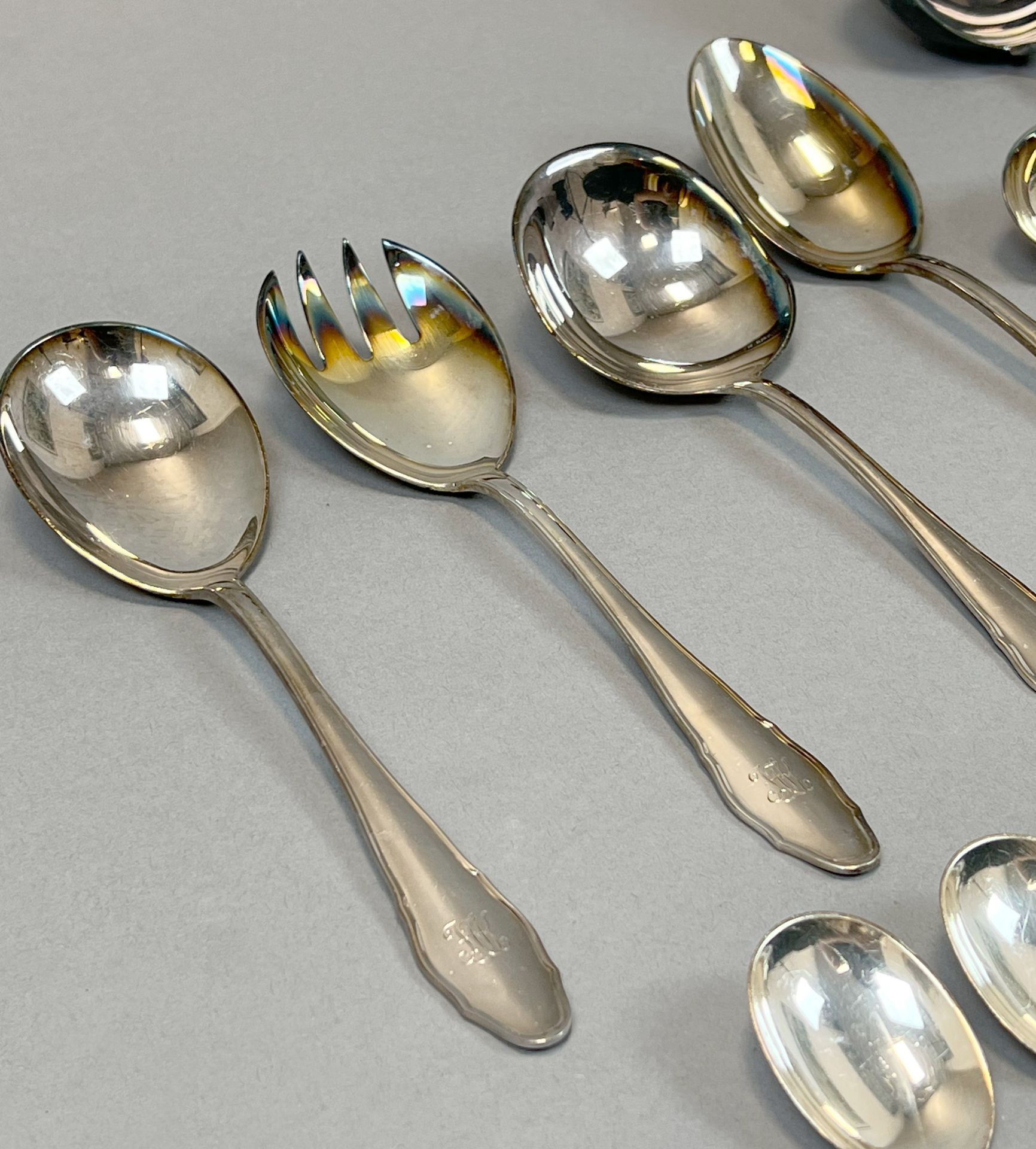 17-piece set. Serving cutlery. 800 silver. - Image 4 of 8